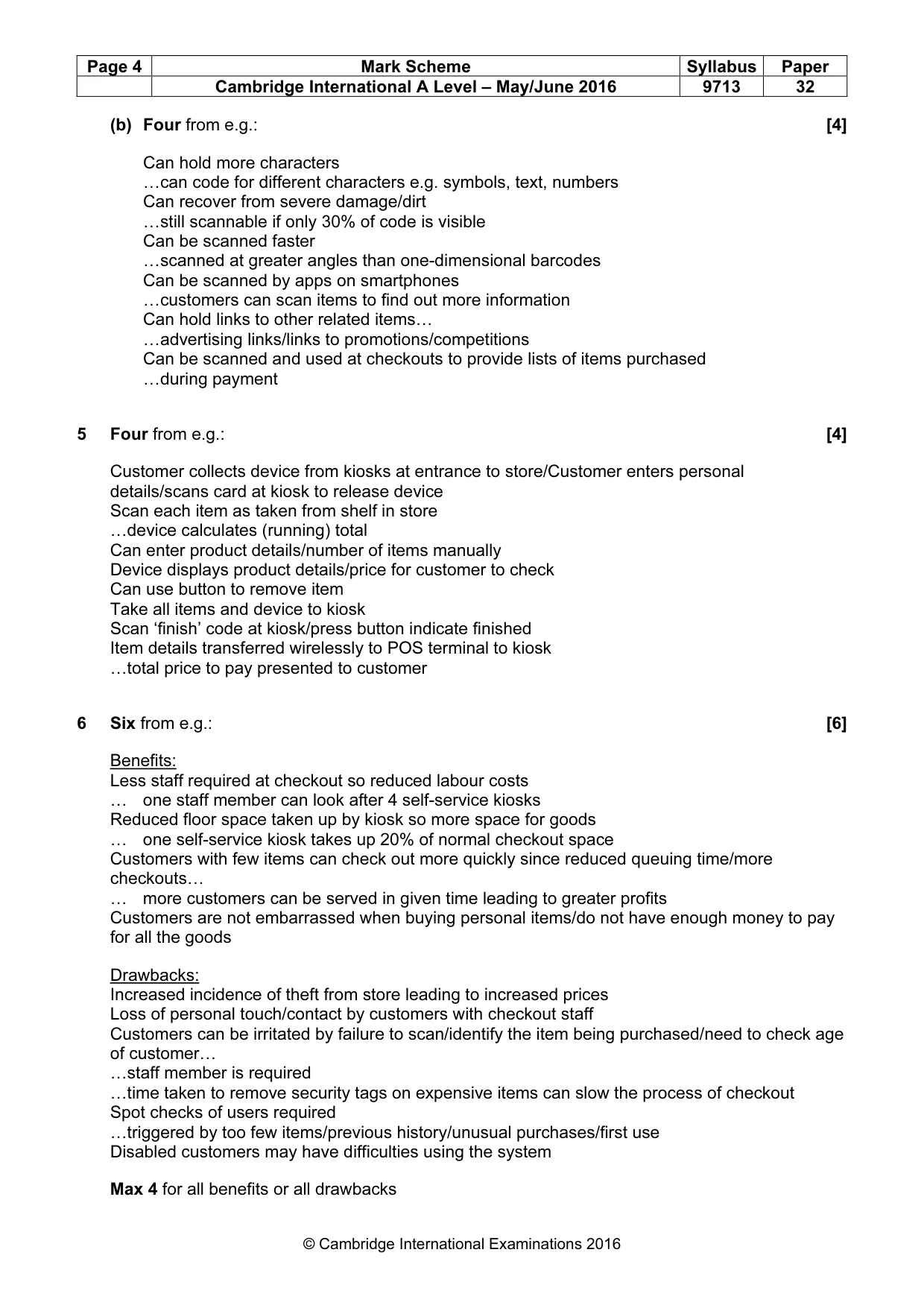 Mark scheme, page 4 of 7