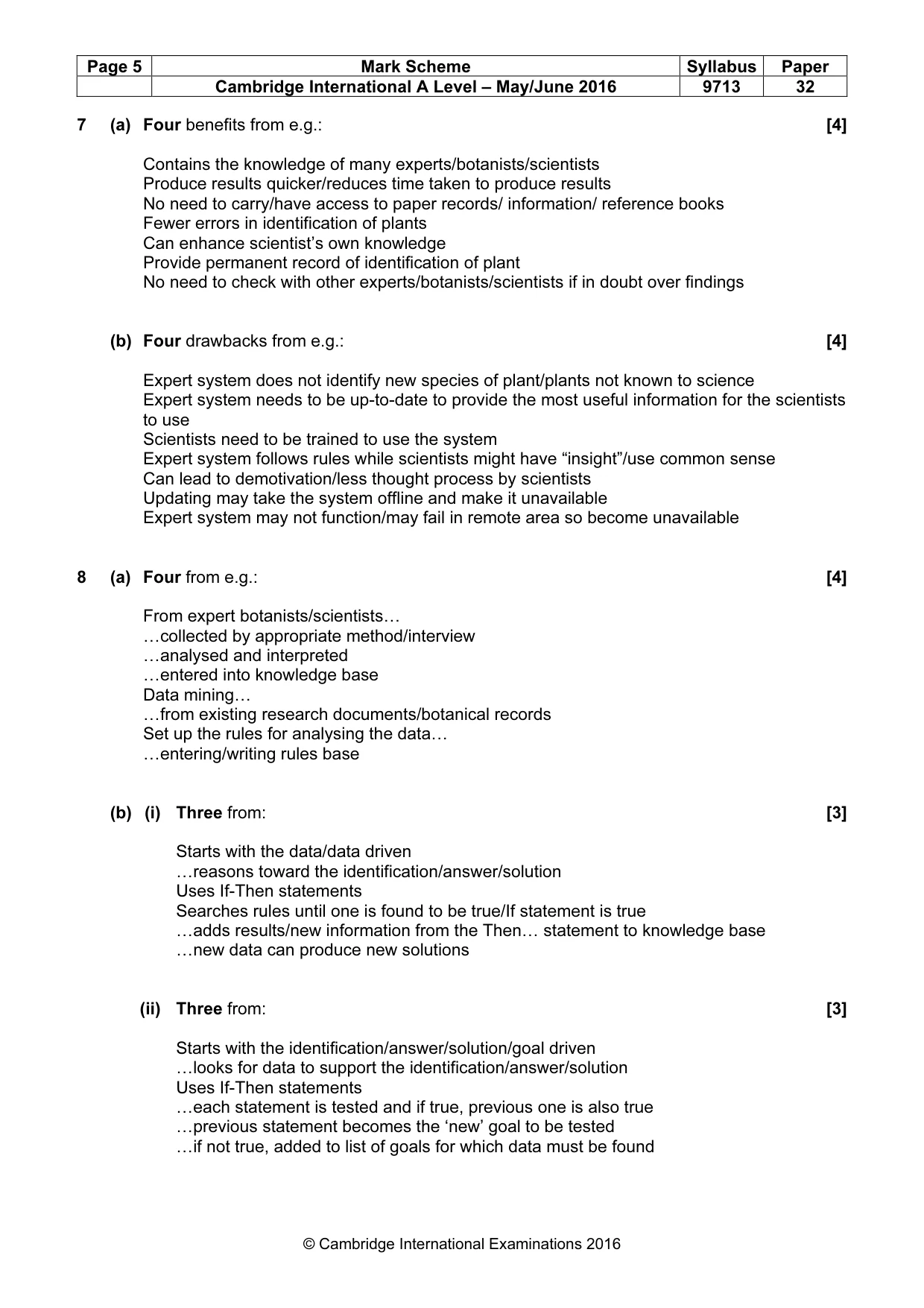 Mark scheme, page 5 of 7