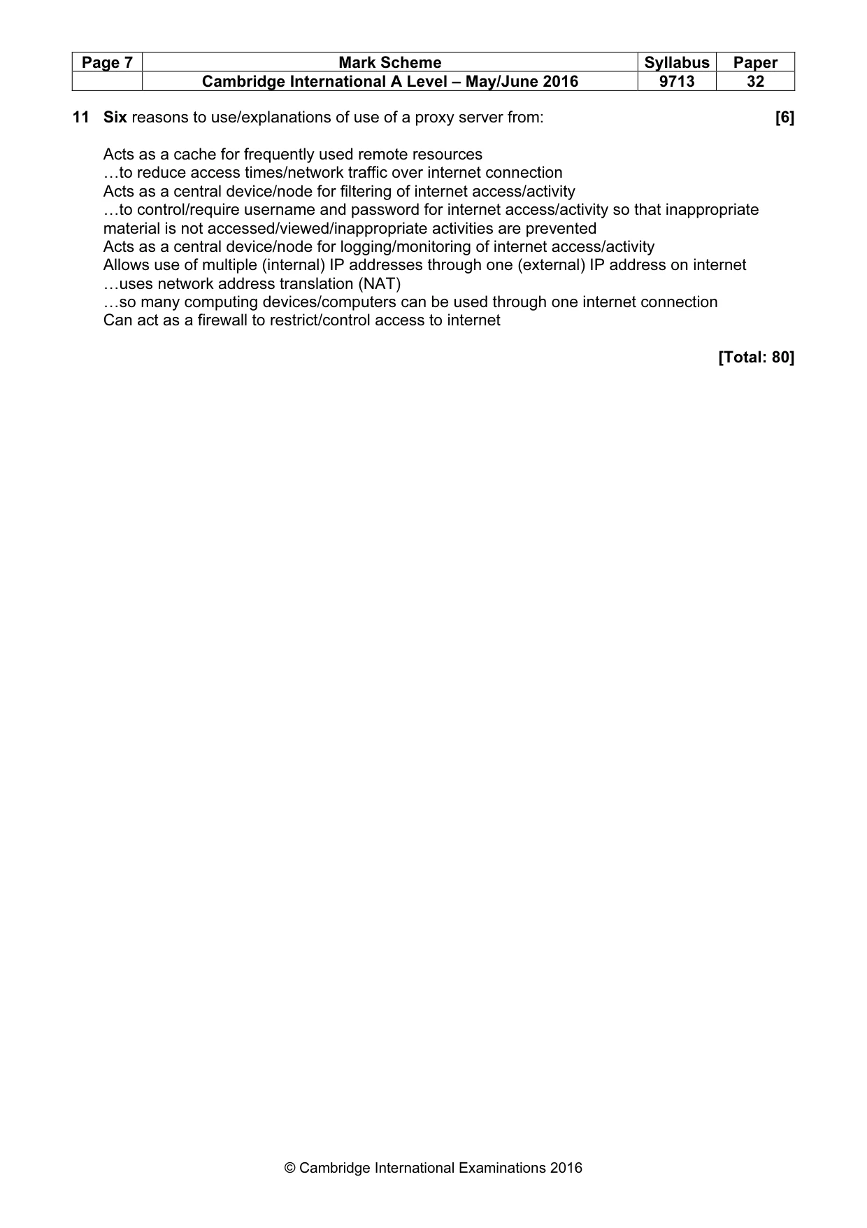Mark scheme, page 7 of 7