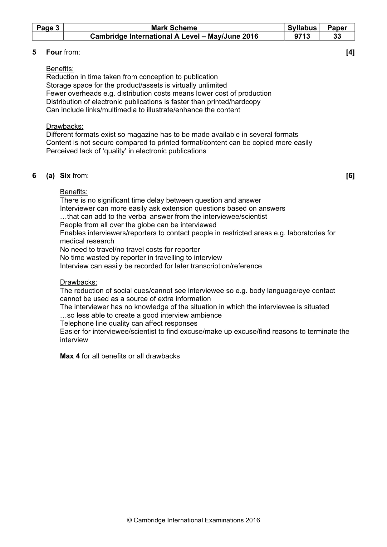 Mark scheme, page 3 of 7