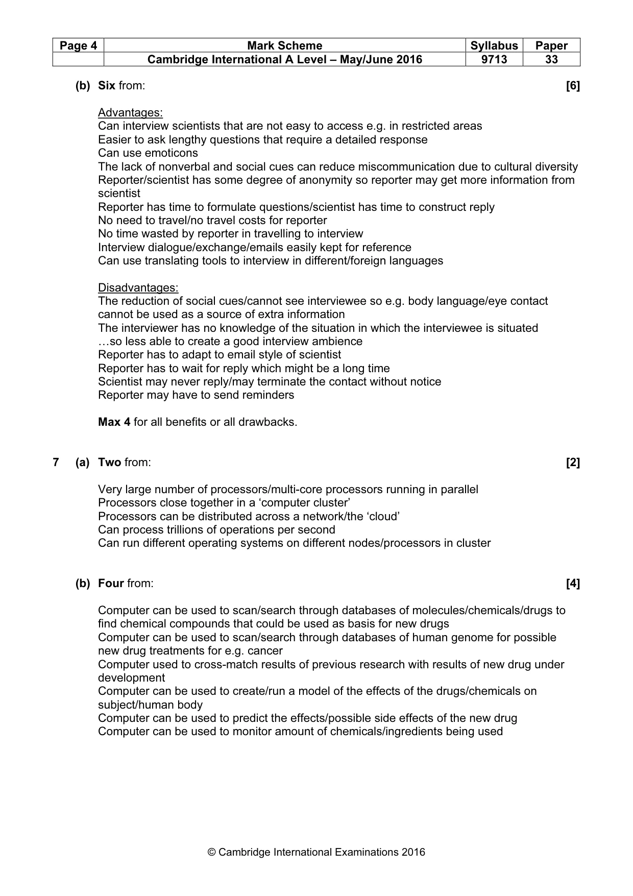 Mark scheme, page 4 of 7