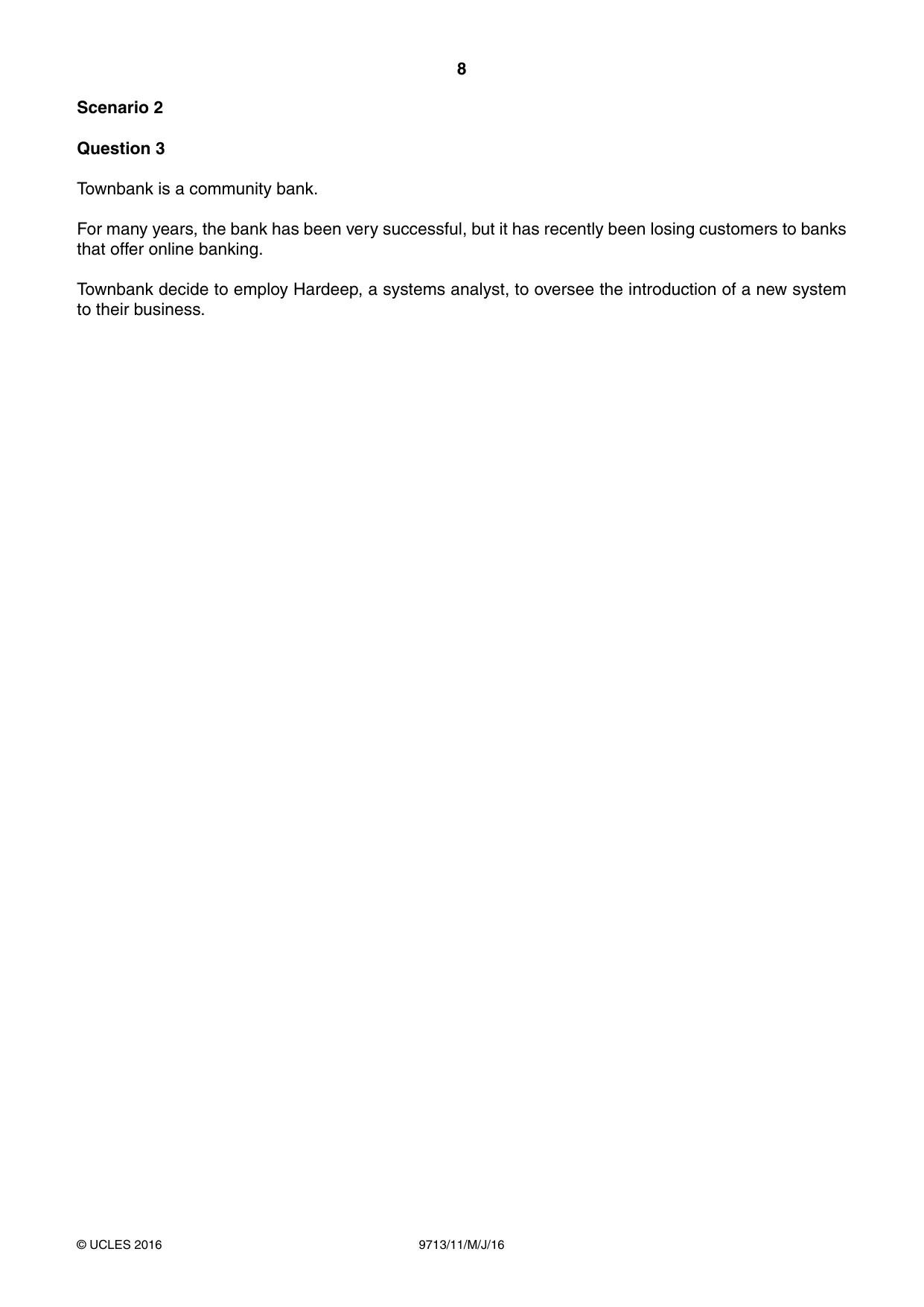 Cambridge A Level Applied Information and Communication Technology 9713 2016 May/June Paper 1 · Variant 1 question paper, page 8 of 20