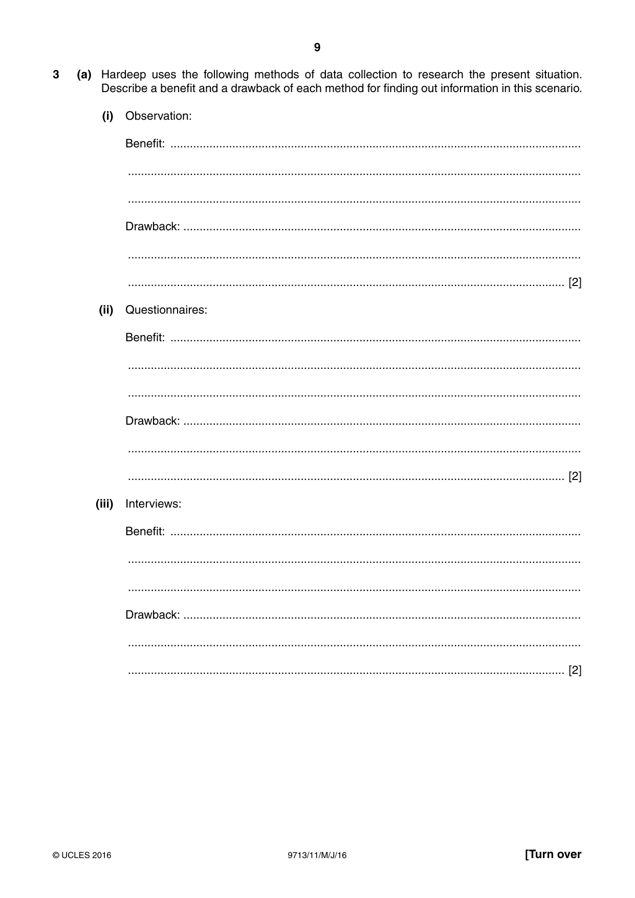 Cambridge A Level Applied Information and Communication Technology 9713 2016 May/June Paper 1 · Variant 1 question paper, page 9 of 20