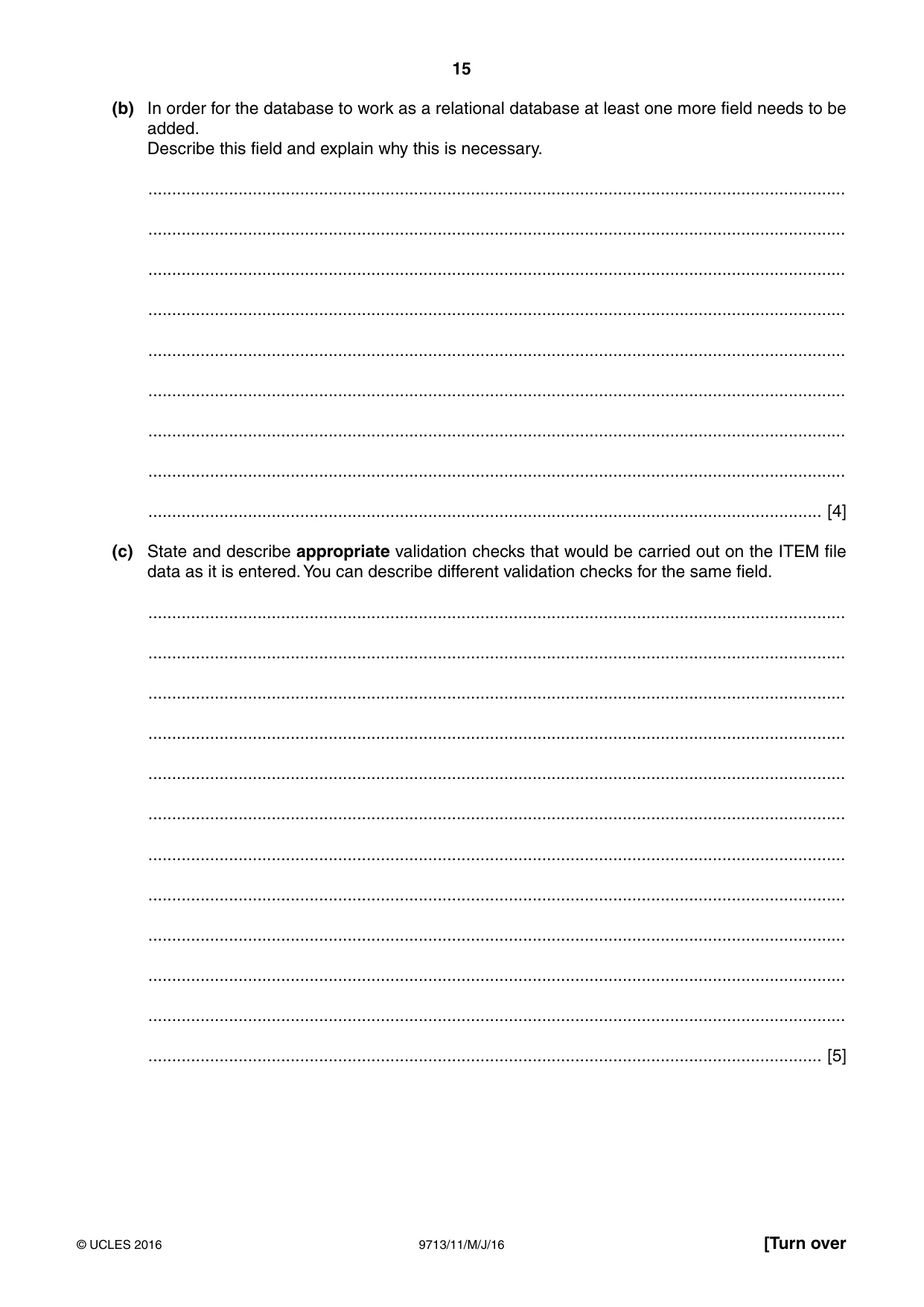 Cambridge A Level Applied Information and Communication Technology 9713 2016 May/June Paper 1 · Variant 1 question paper, page 15 of 20
