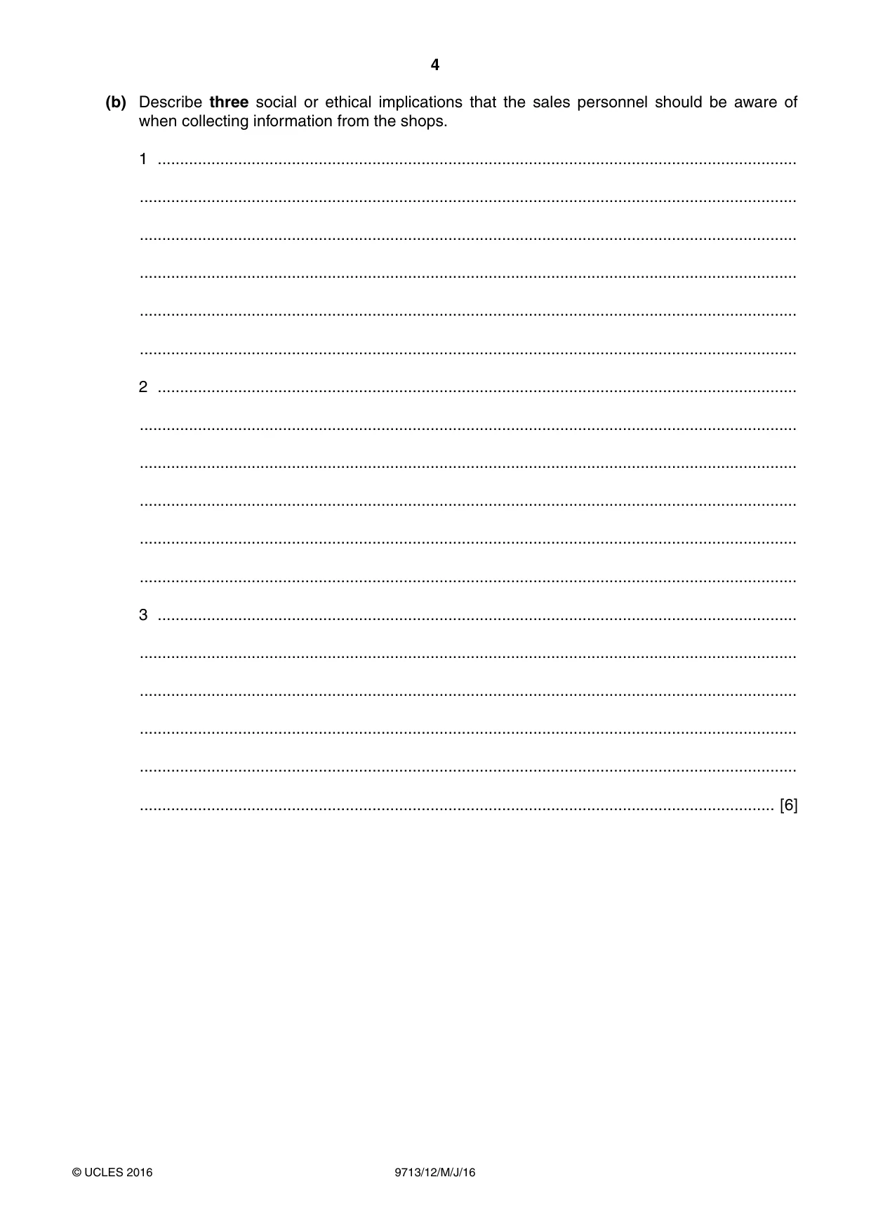 Cambridge A Level Applied Information and Communication Technology 9713 2016 May/June Paper 1 · Variant 2 question paper, page 4 of 20