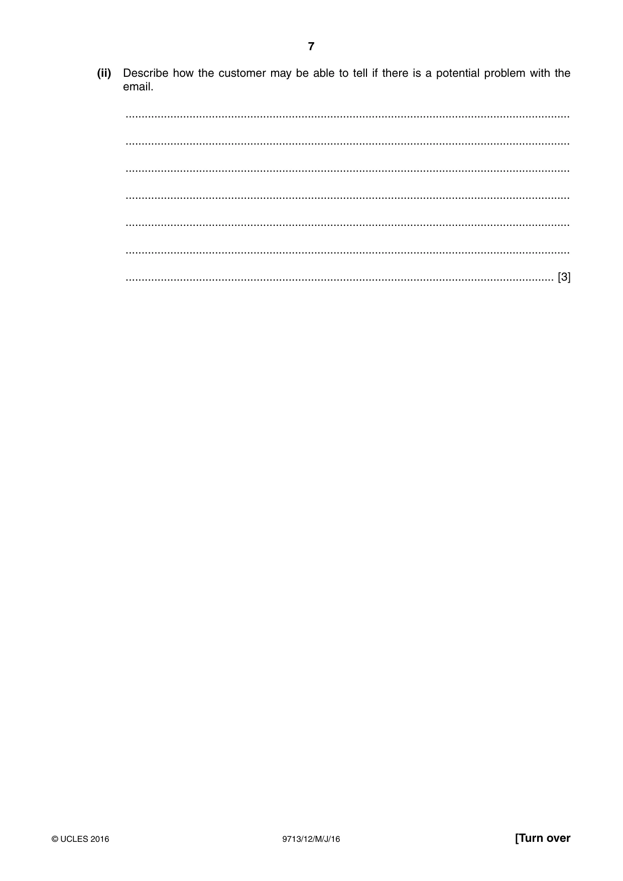 Cambridge A Level Applied Information and Communication Technology 9713 2016 May/June Paper 1 · Variant 2 question paper, page 7 of 20