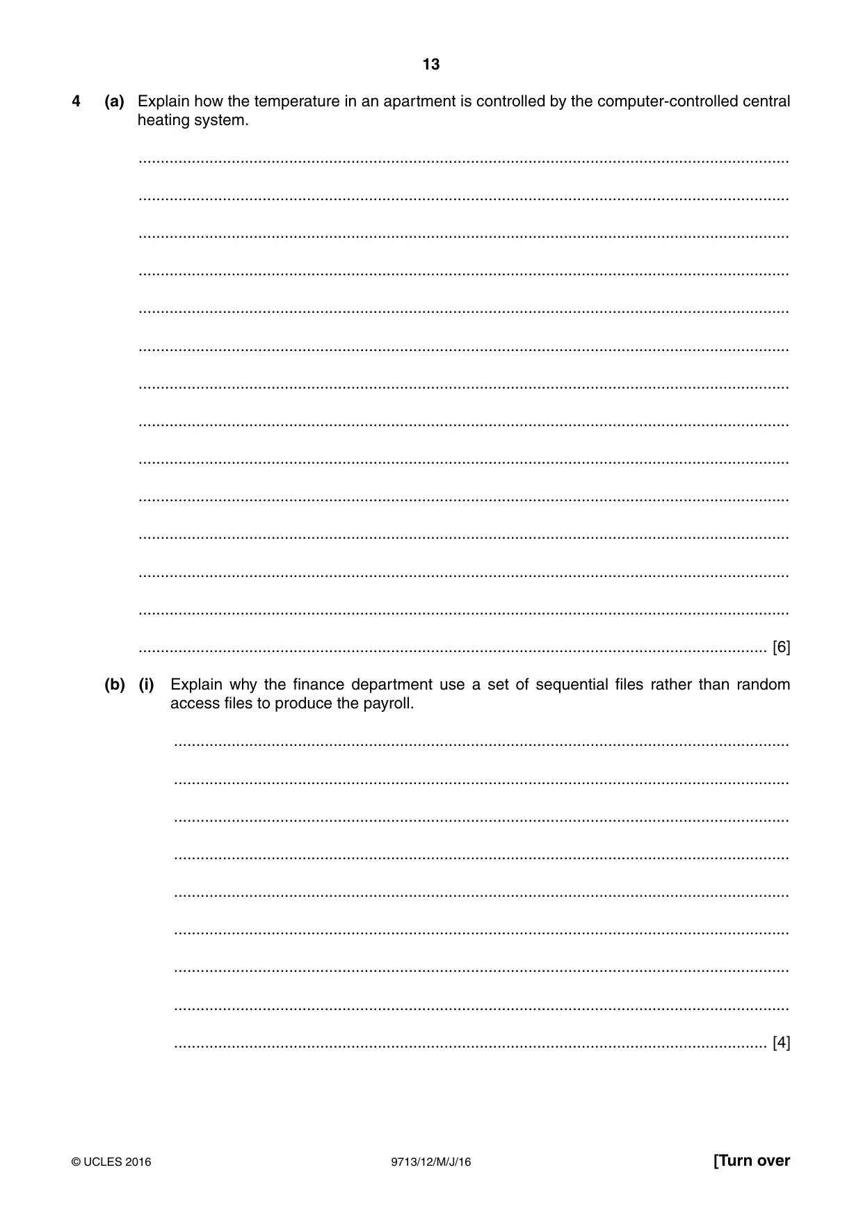 Cambridge A Level Applied Information and Communication Technology 9713 2016 May/June Paper 1 · Variant 2 question paper, page 13 of 20