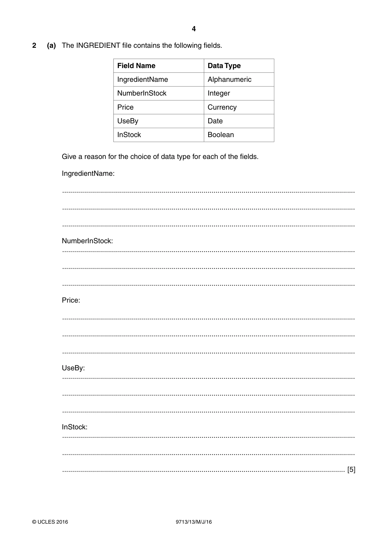 Cambridge A Level Applied Information and Communication Technology 9713 2016 May/June Paper 1 · Variant 3 question paper, page 4 of 20