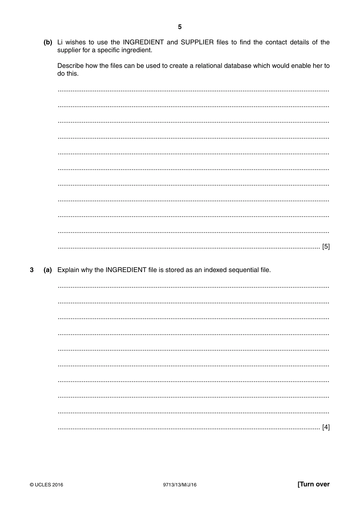 Cambridge A Level Applied Information and Communication Technology 9713 2016 May/June Paper 1 · Variant 3 question paper, page 5 of 20