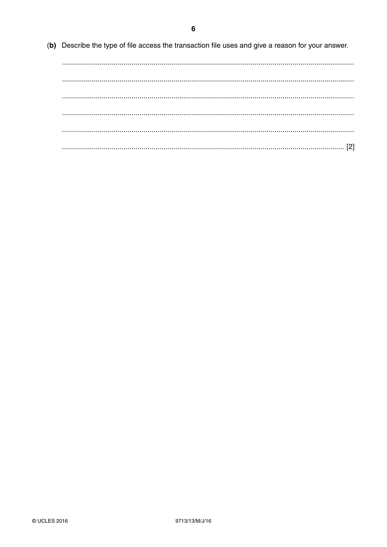 Cambridge A Level Applied Information and Communication Technology 9713 2016 May/June Paper 1 · Variant 3 question paper, page 6 of 20