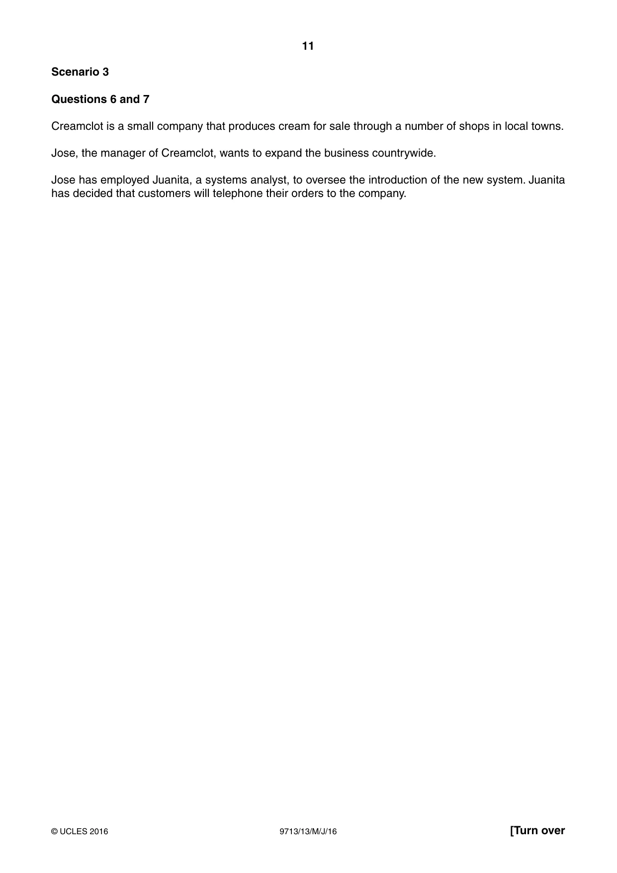 Cambridge A Level Applied Information and Communication Technology 9713 2016 May/June Paper 1 · Variant 3 question paper, page 11 of 20