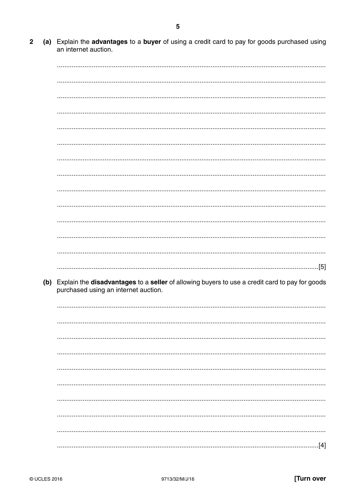 Cambridge A Level Applied Information and Communication Technology 9713 2016 May/June Paper 3 · Variant 2 question paper, page 5 of 20