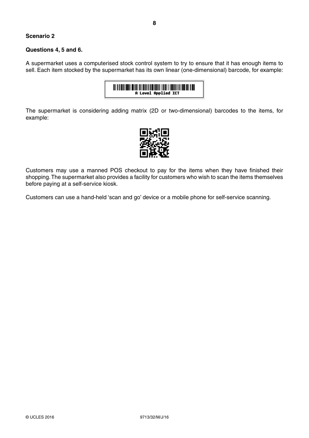Cambridge A Level Applied Information and Communication Technology 9713 2016 May/June Paper 3 · Variant 2 question paper, page 8 of 20