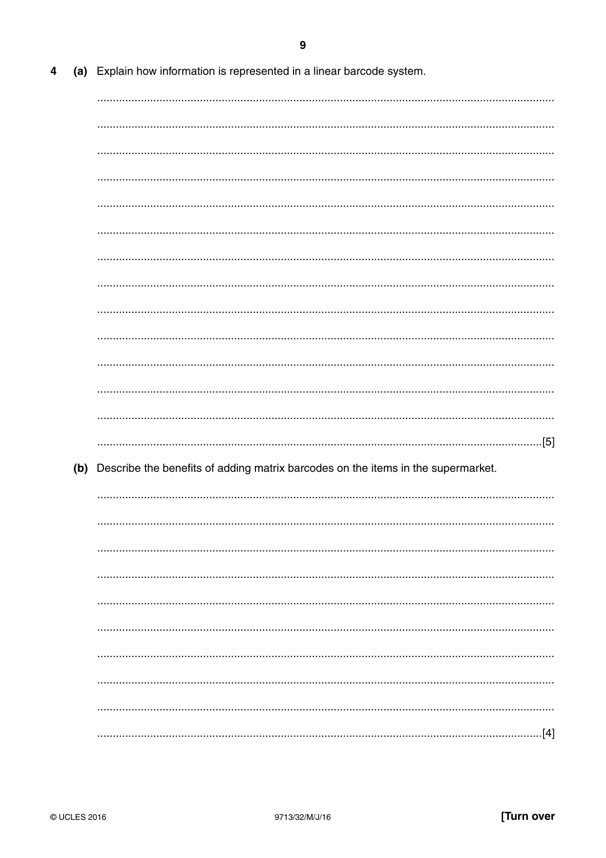 Cambridge A Level Applied Information and Communication Technology 9713 2016 May/June Paper 3 · Variant 2 question paper, page 9 of 20