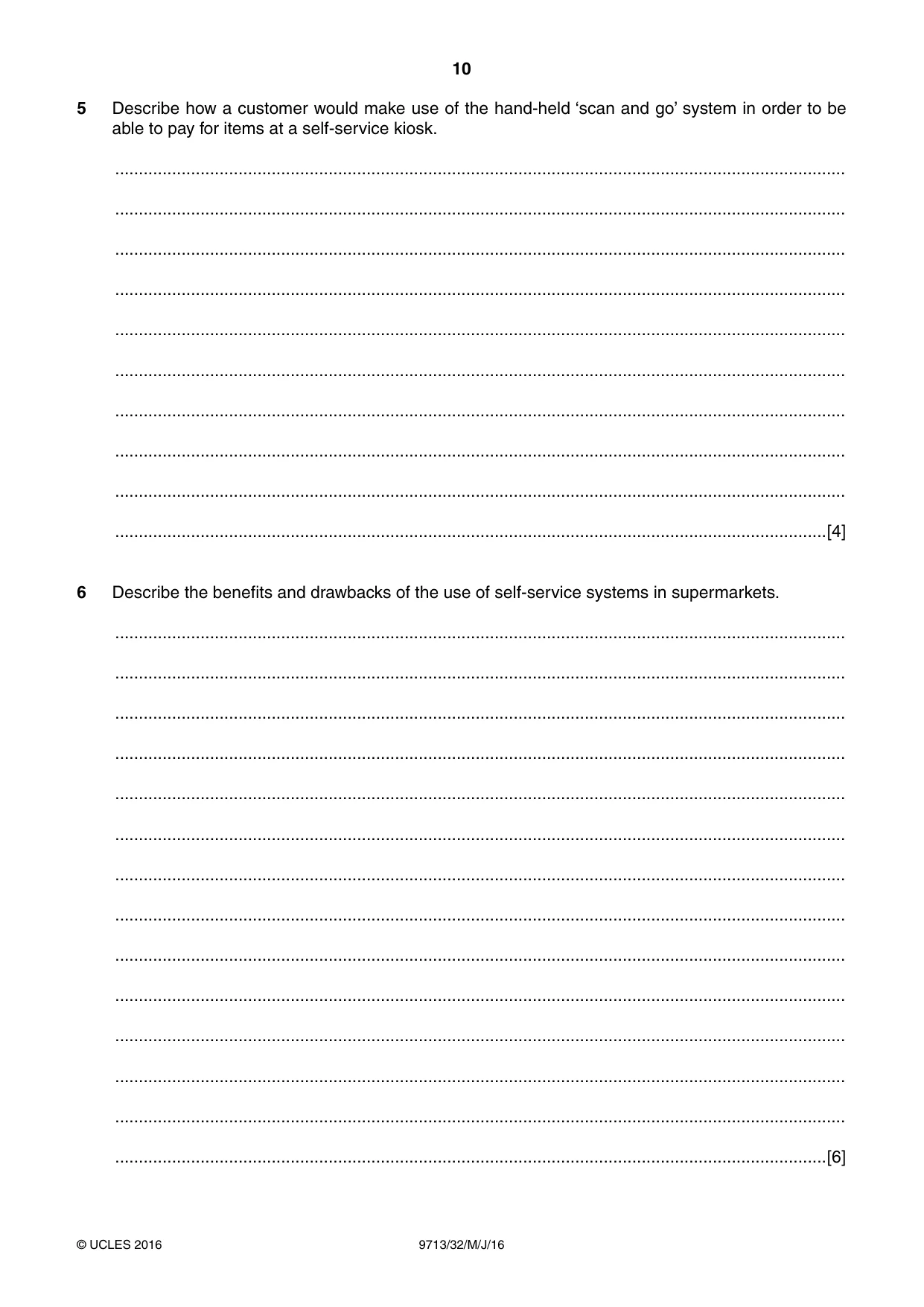Cambridge A Level Applied Information and Communication Technology 9713 2016 May/June Paper 3 · Variant 2 question paper, page 10 of 20