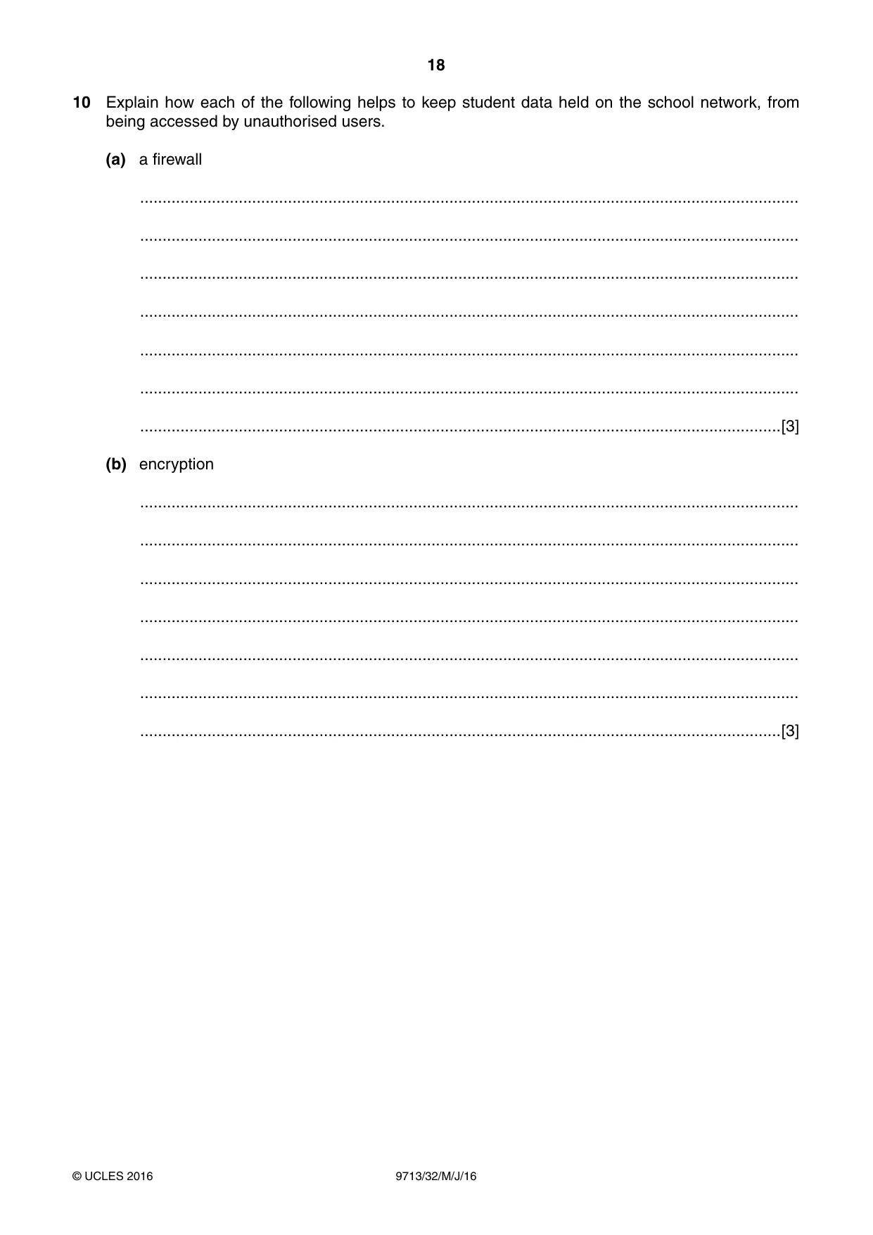 Cambridge A Level Applied Information and Communication Technology 9713 2016 May/June Paper 3 · Variant 2 question paper, page 18 of 20