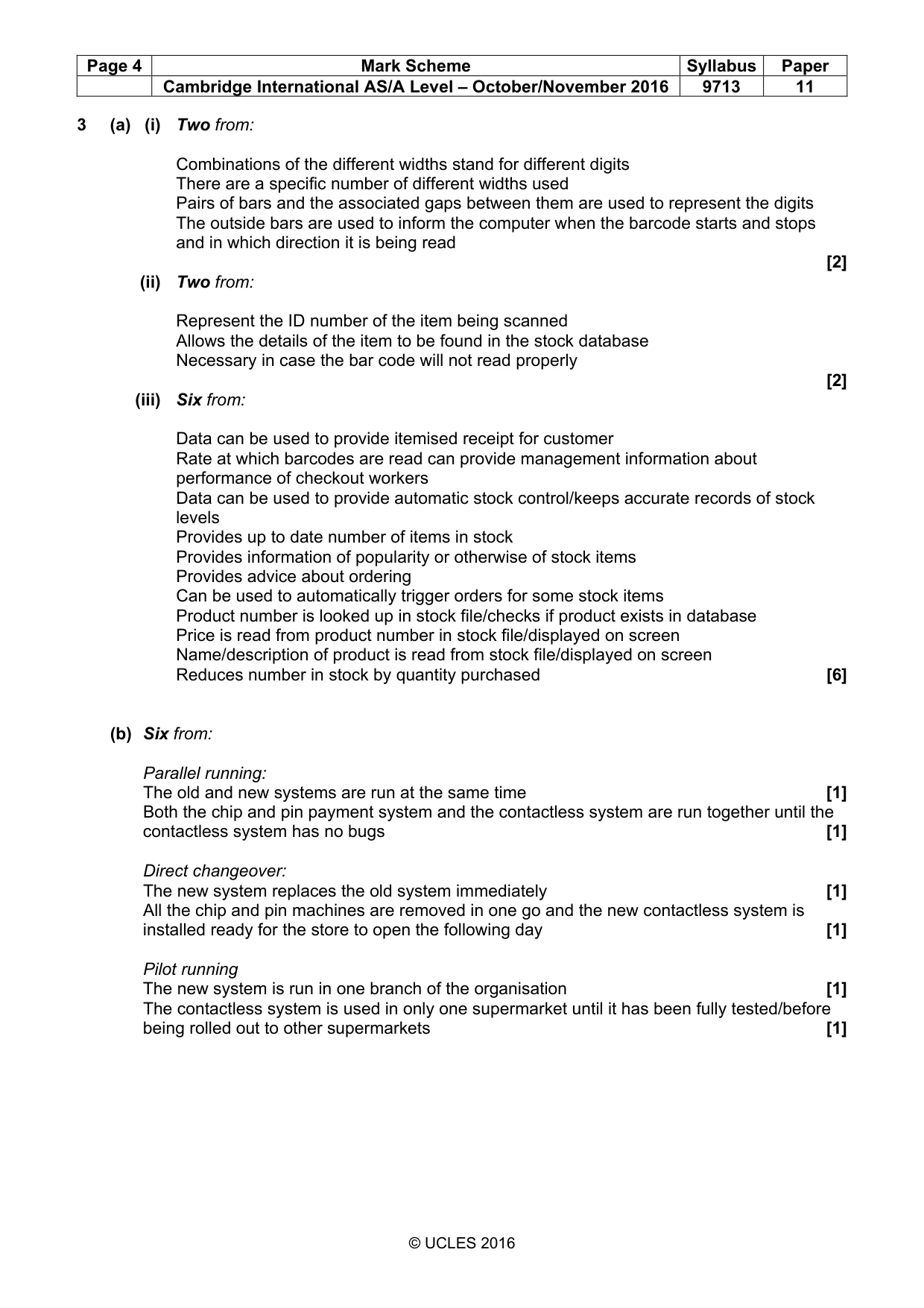 Mark scheme, page 4 of 8