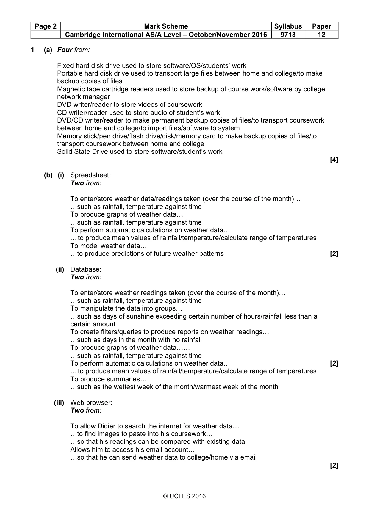 Mark scheme, page 2 of 8