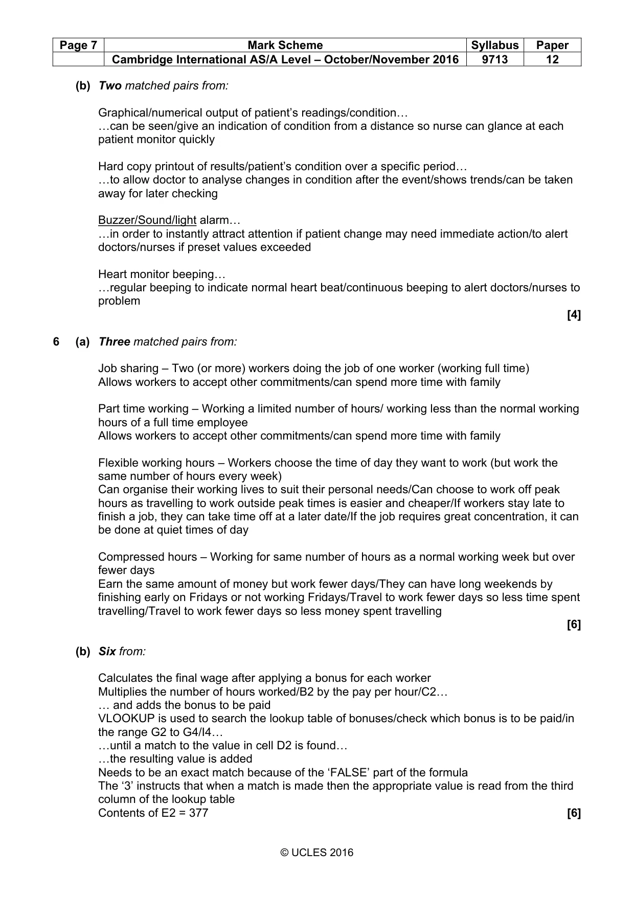 Mark scheme, page 7 of 8