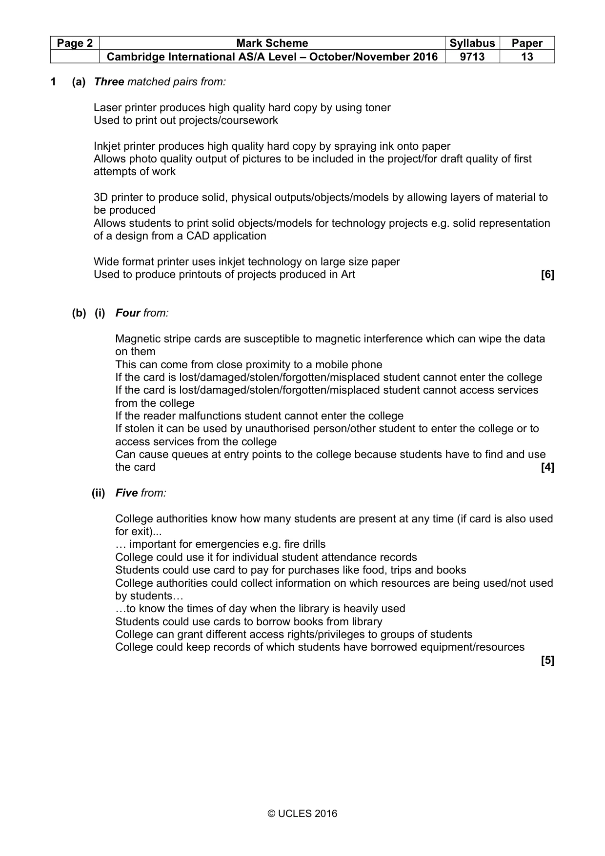 Mark scheme, page 2 of 7