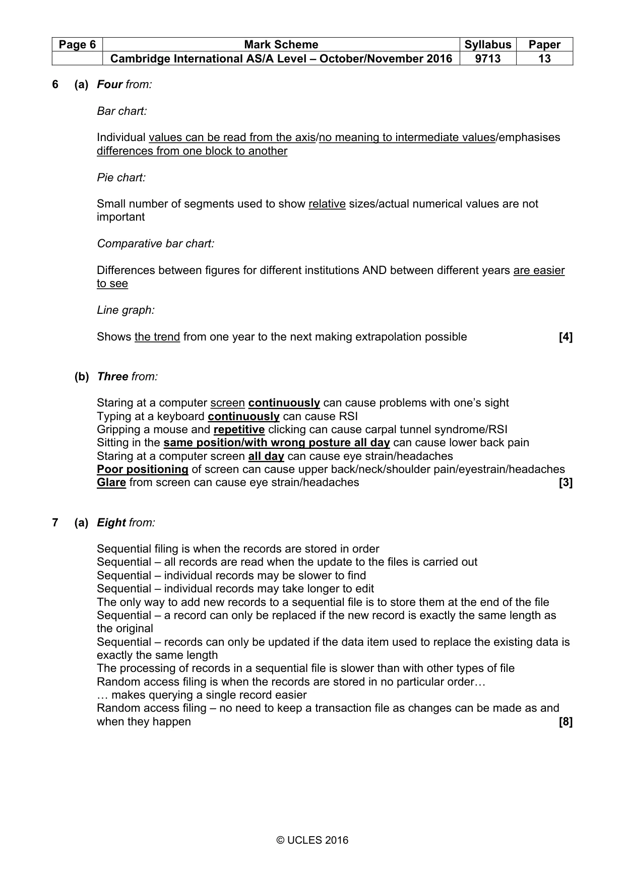 Mark scheme, page 6 of 7