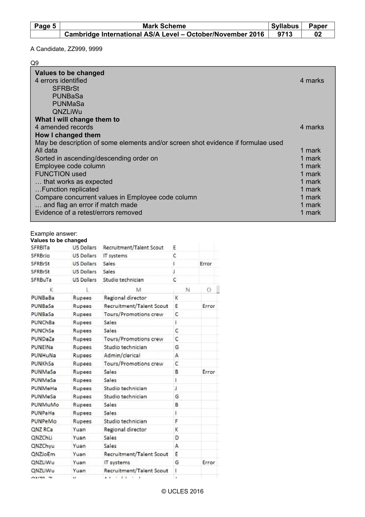 Mark scheme, page 5 of 15