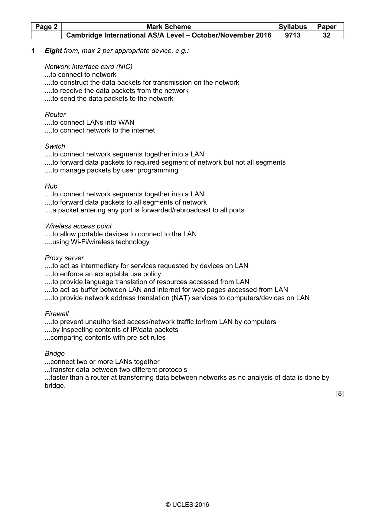 Mark scheme, page 2 of 8