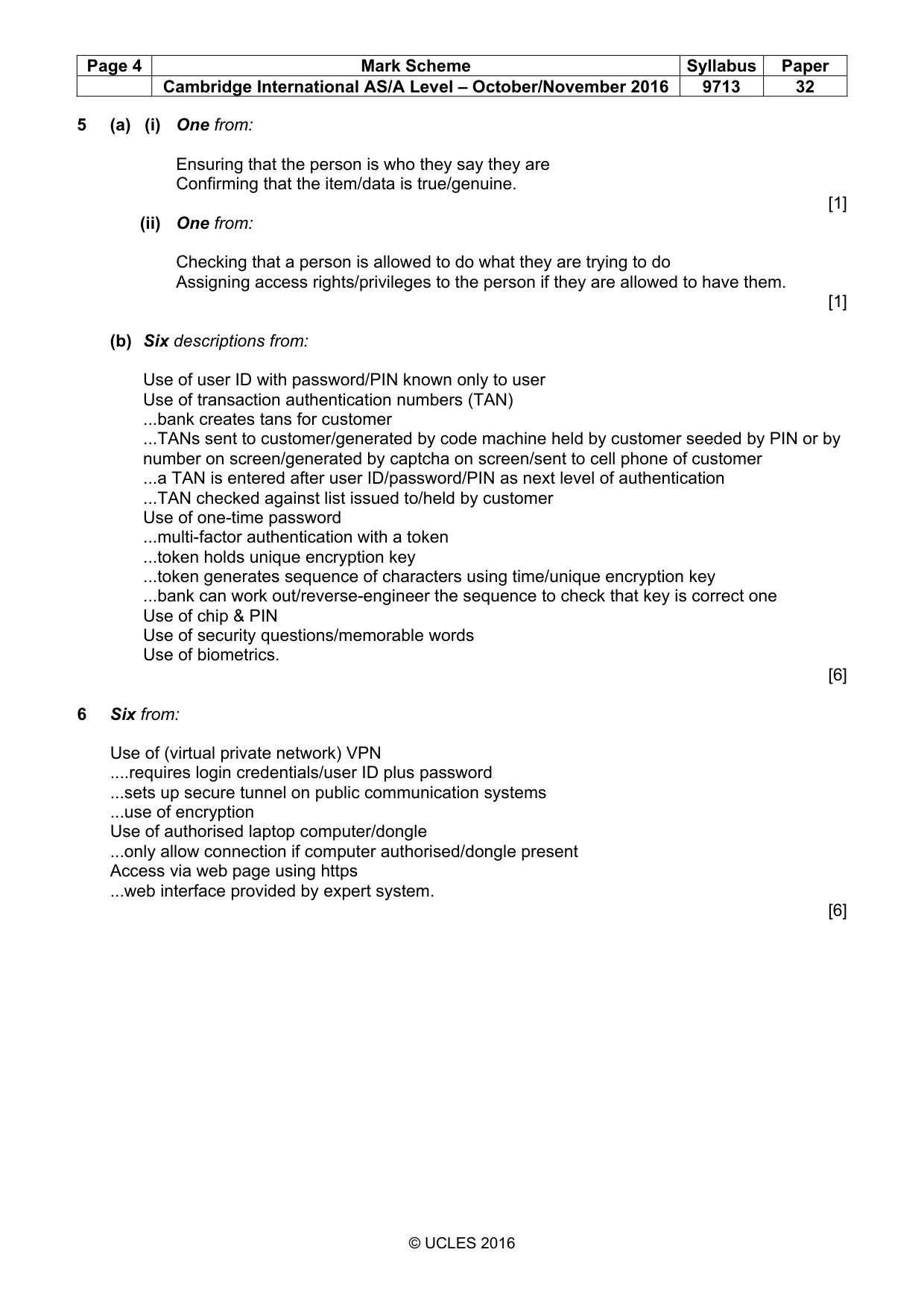 Mark scheme, page 4 of 8