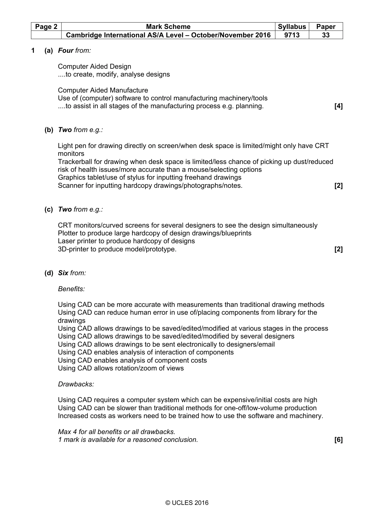 Mark scheme, page 2 of 6