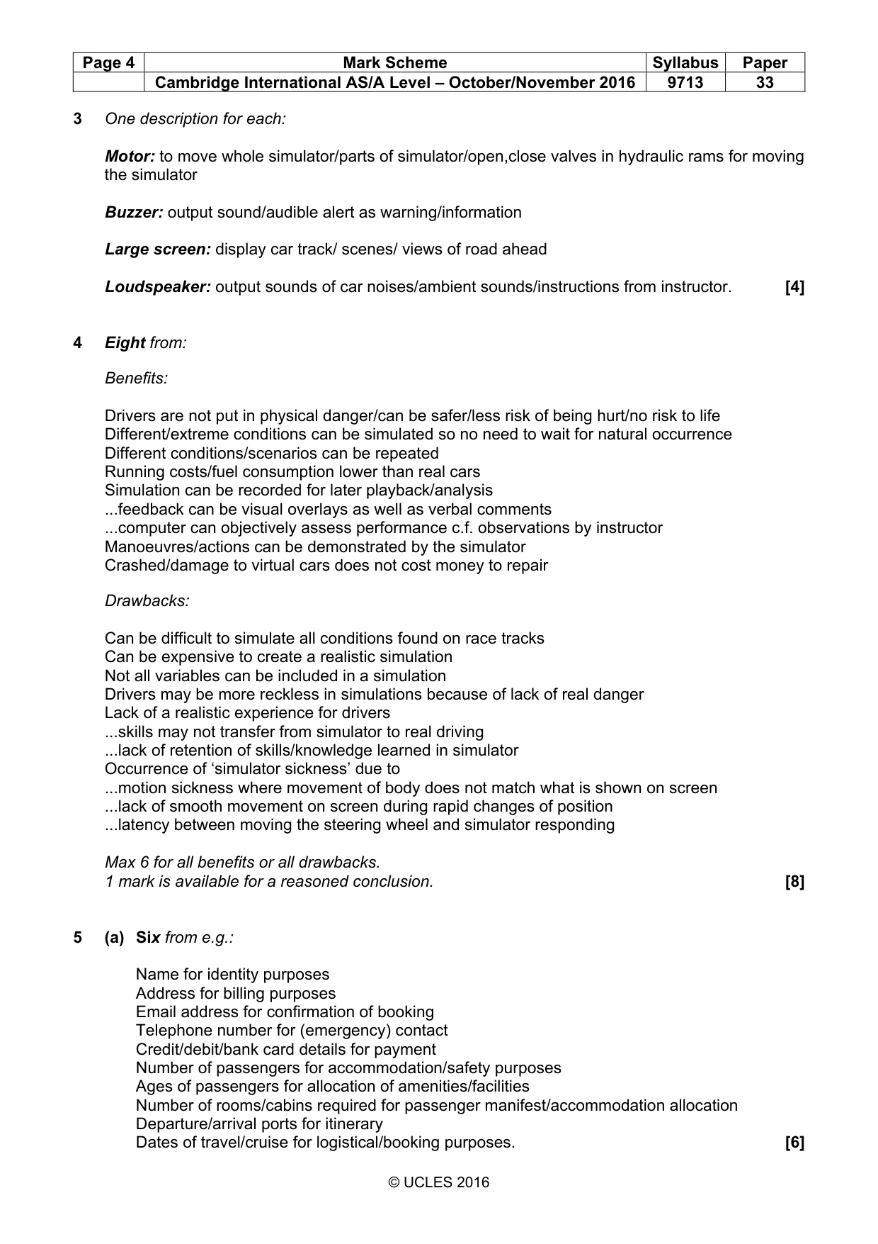 Mark scheme, page 4 of 6