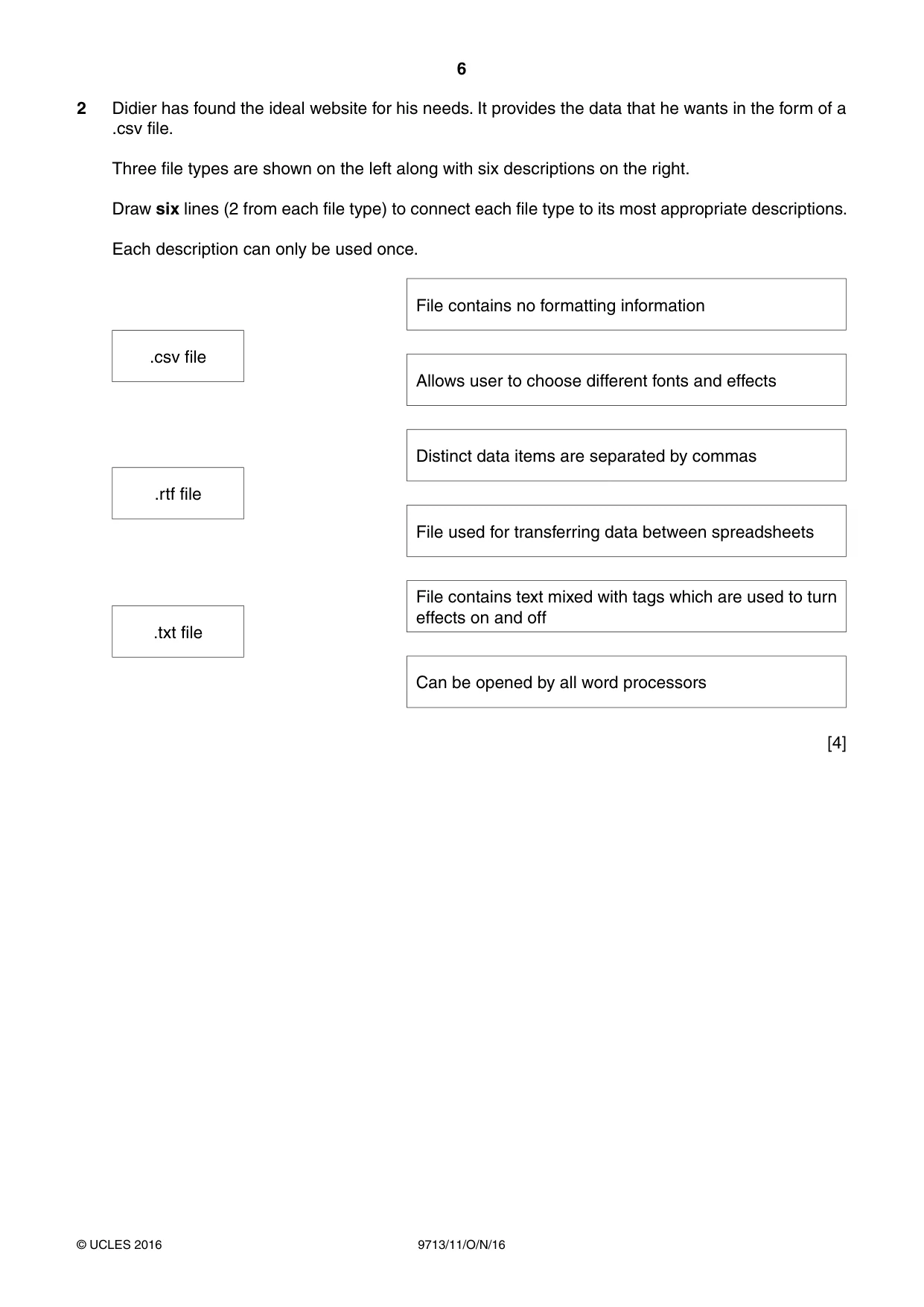 Cambridge A Level Applied Information and Communication Technology 9713 2016 Oct/Nov Paper 1 · Variant 1 question paper, page 6 of 20