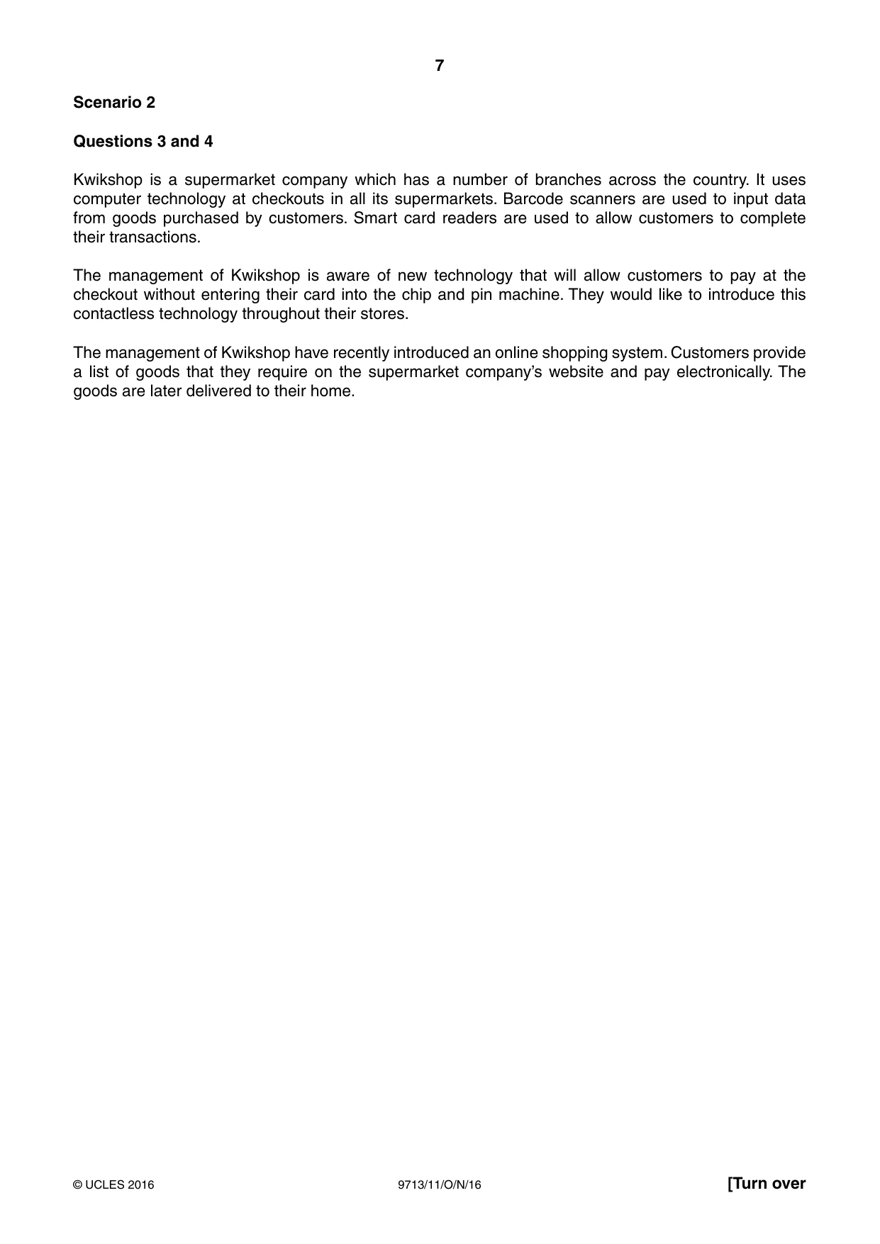 Cambridge A Level Applied Information and Communication Technology 9713 2016 Oct/Nov Paper 1 · Variant 1 question paper, page 7 of 20