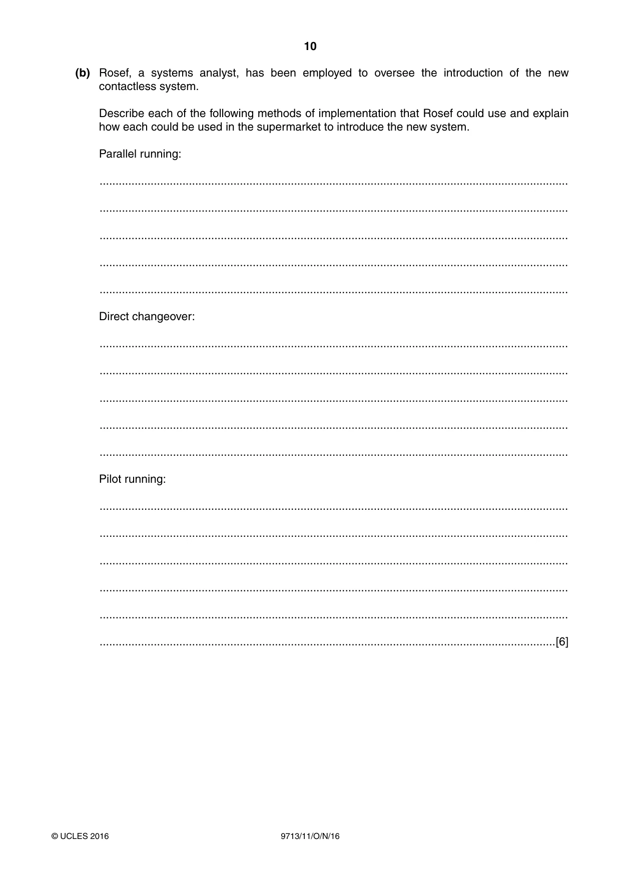 Cambridge A Level Applied Information and Communication Technology 9713 2016 Oct/Nov Paper 1 · Variant 1 question paper, page 10 of 20