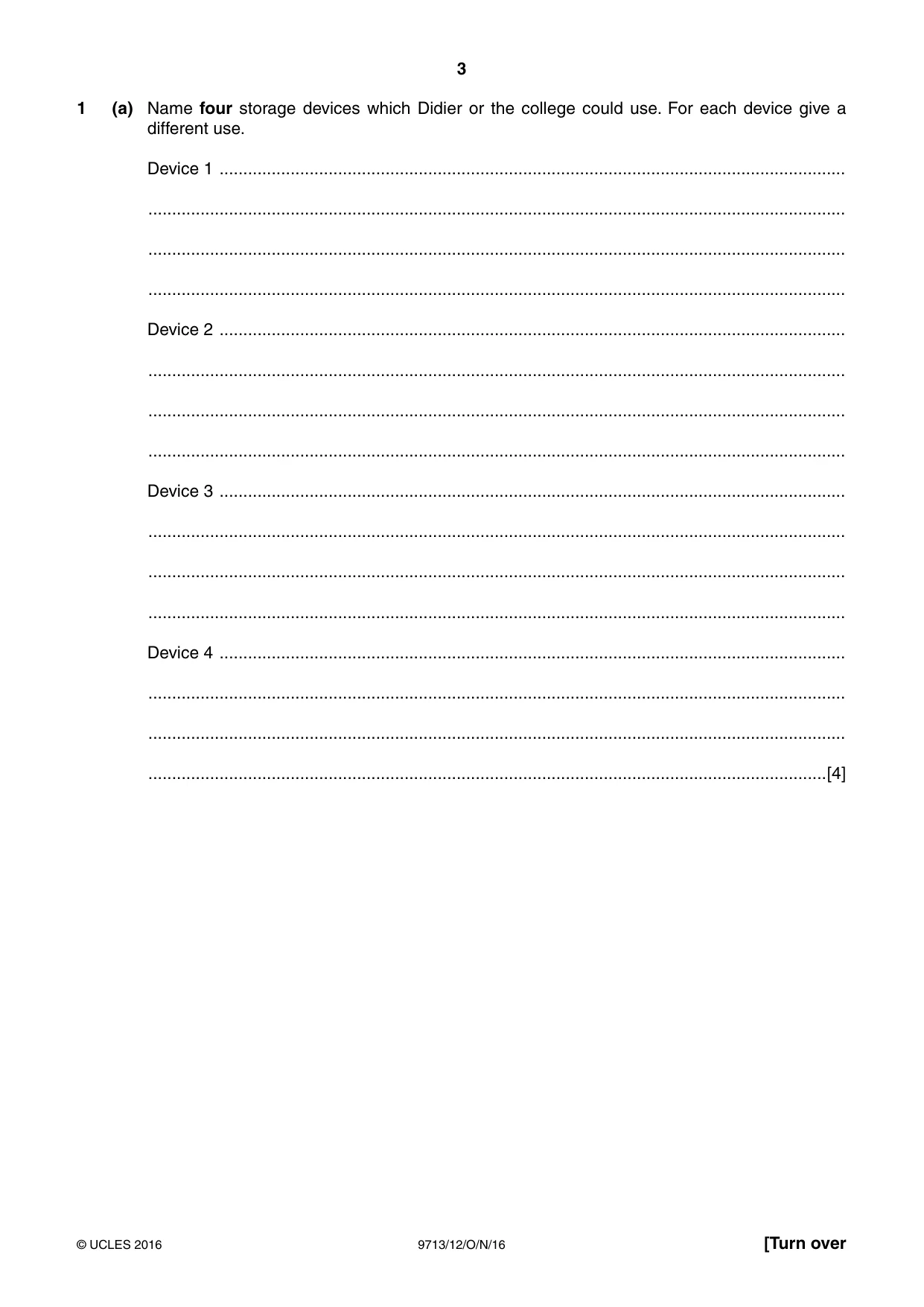 Cambridge A Level Applied Information and Communication Technology 9713 2016 Oct/Nov Paper 1 · Variant 2 question paper, page 3 of 20