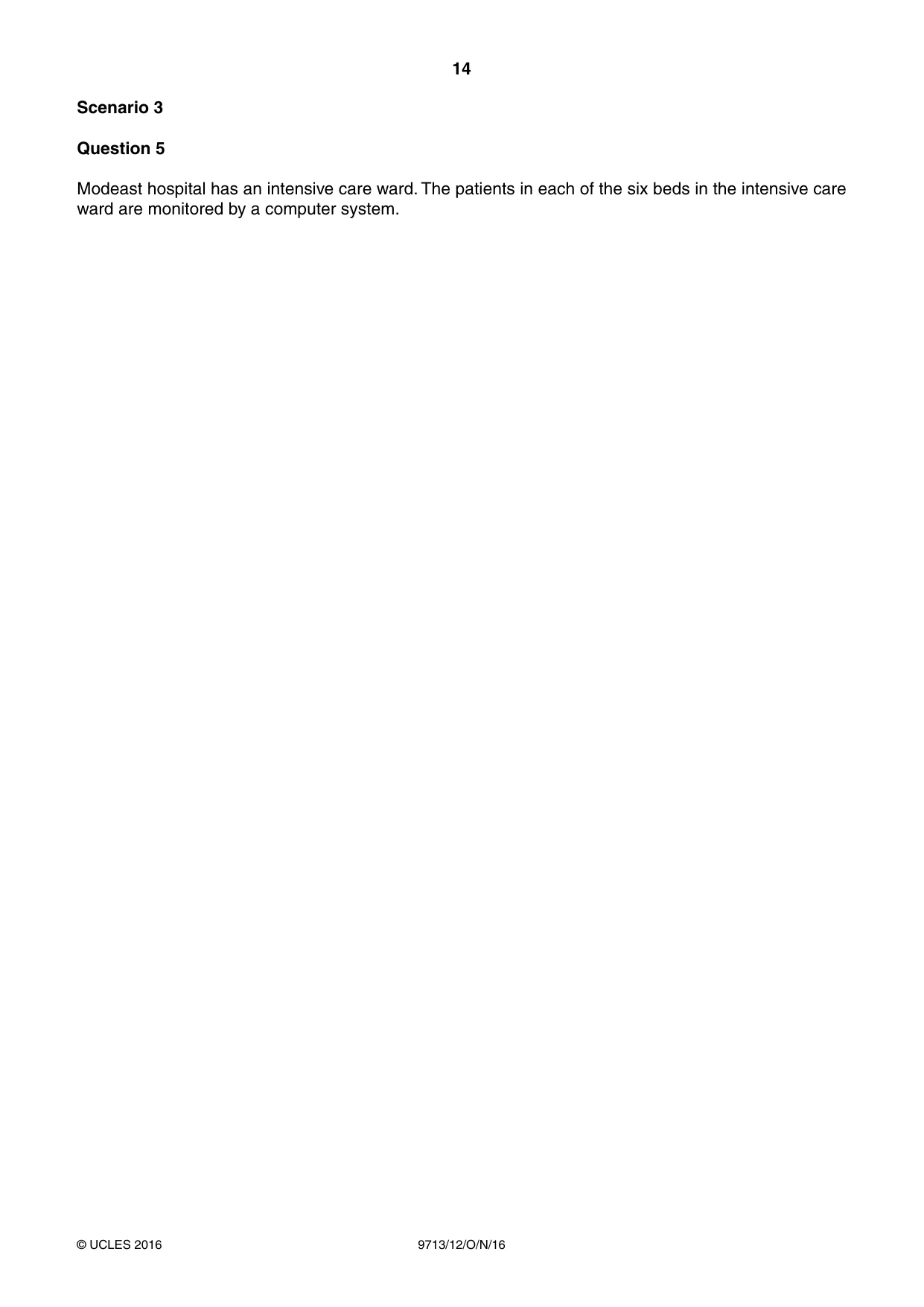 Cambridge A Level Applied Information and Communication Technology 9713 2016 Oct/Nov Paper 1 · Variant 2 question paper, page 14 of 20