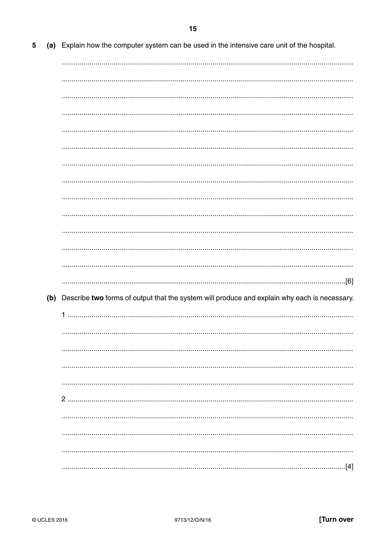 Cambridge A Level Applied Information and Communication Technology 9713 2016 Oct/Nov Paper 1 · Variant 2 question paper, page 15 of 20