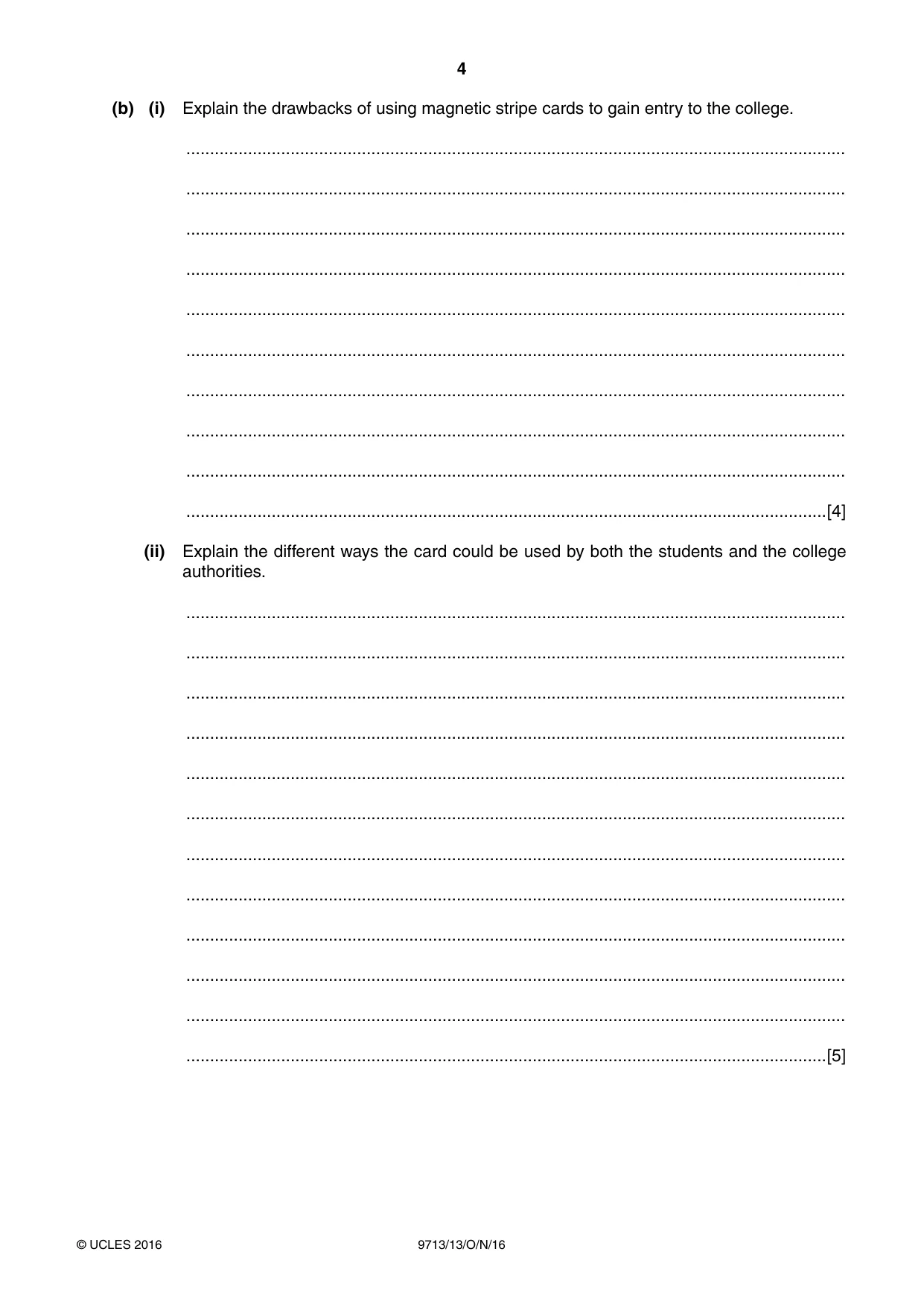 Cambridge A Level Applied Information and Communication Technology 9713 2016 Oct/Nov Paper 1 · Variant 3 question paper, page 4 of 20