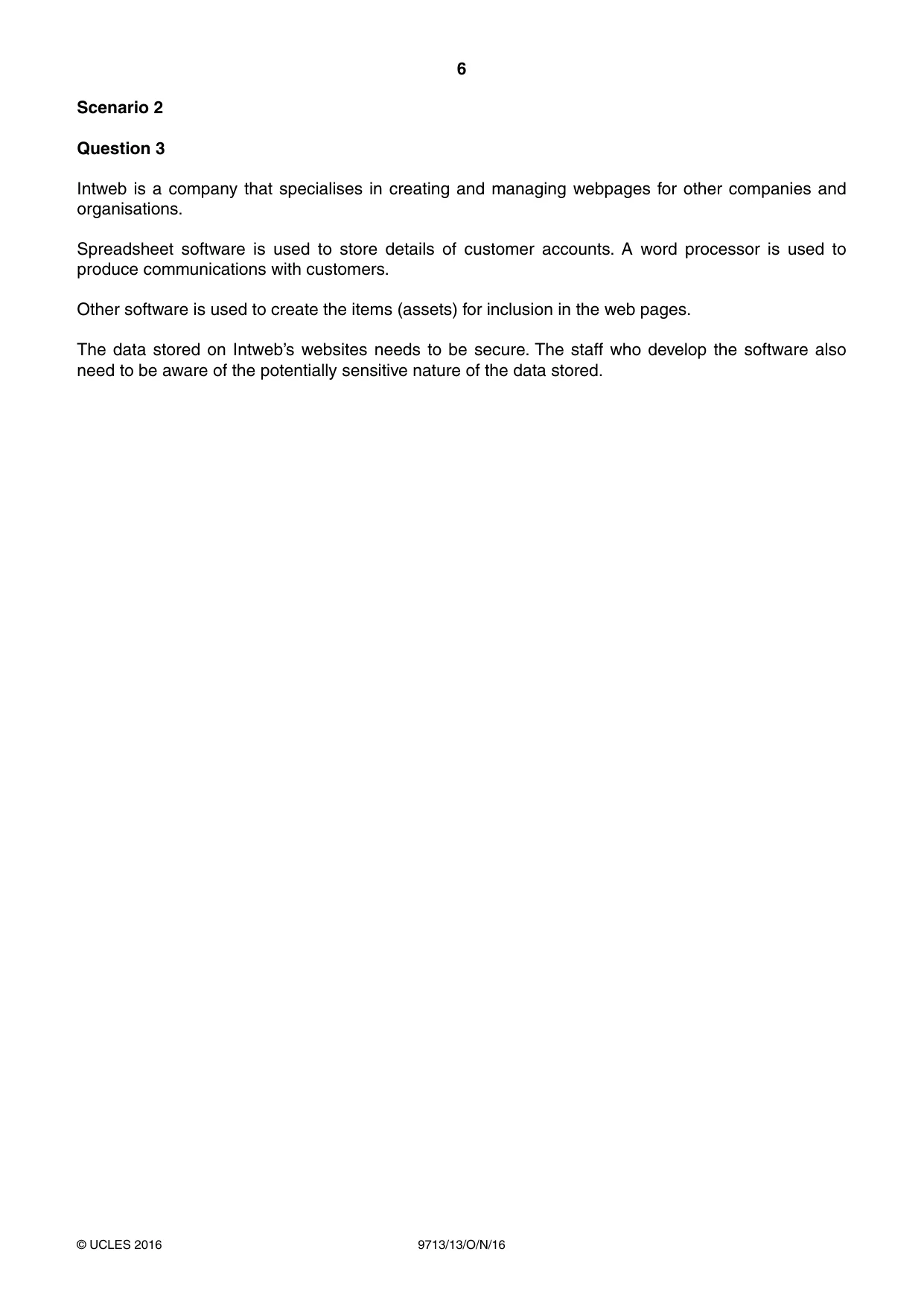 Cambridge A Level Applied Information and Communication Technology 9713 2016 Oct/Nov Paper 1 · Variant 3 question paper, page 6 of 20