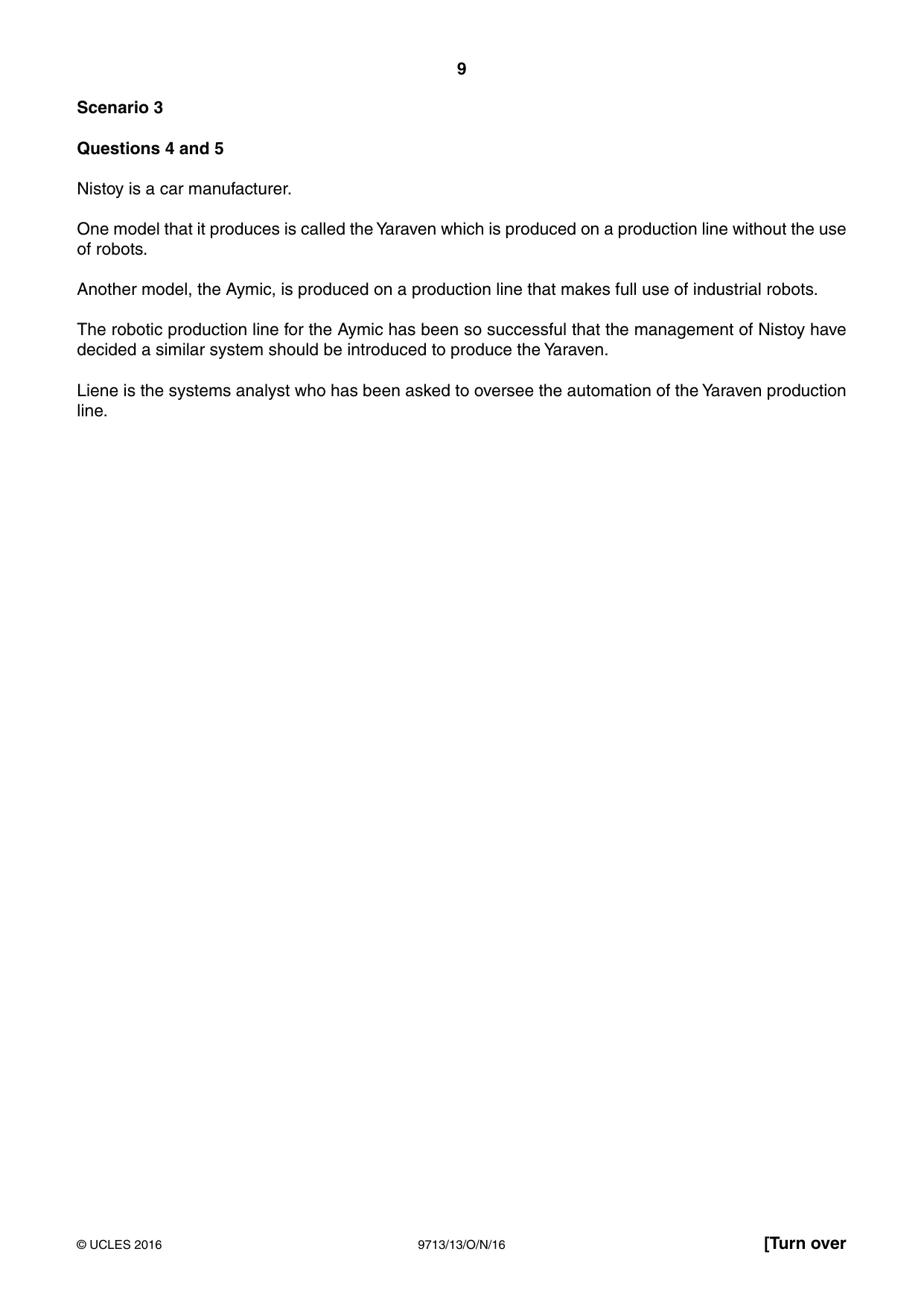 Cambridge A Level Applied Information and Communication Technology 9713 2016 Oct/Nov Paper 1 · Variant 3 question paper, page 9 of 20