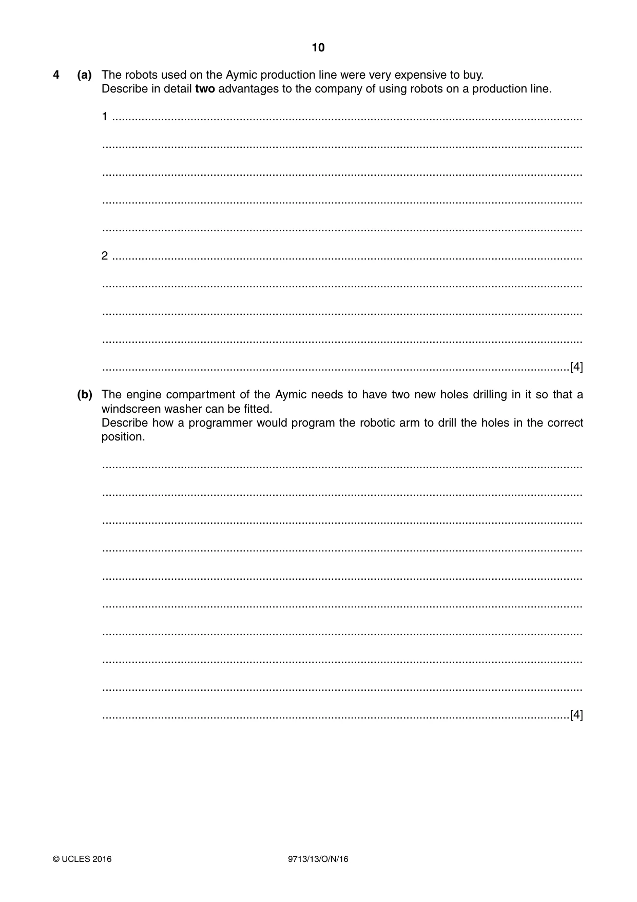 Cambridge A Level Applied Information and Communication Technology 9713 2016 Oct/Nov Paper 1 · Variant 3 question paper, page 10 of 20