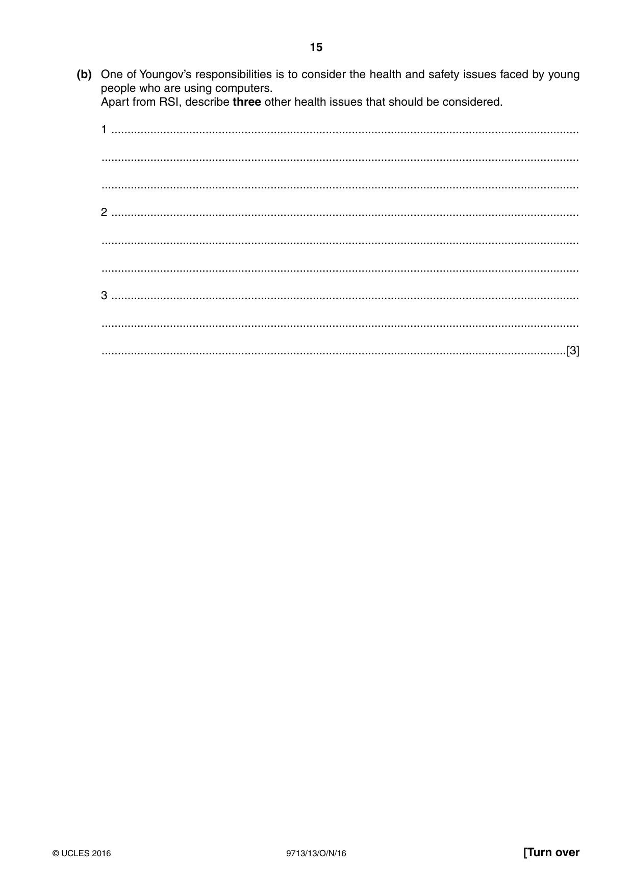Cambridge A Level Applied Information and Communication Technology 9713 2016 Oct/Nov Paper 1 · Variant 3 question paper, page 15 of 20