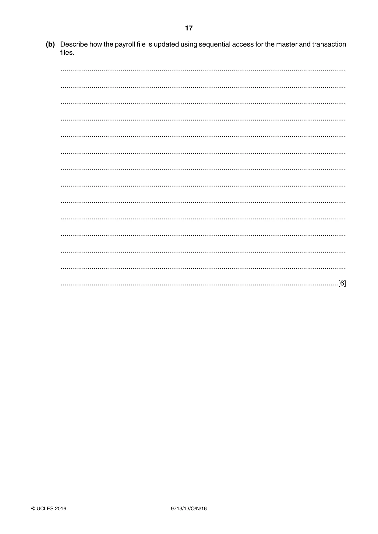 Cambridge A Level Applied Information and Communication Technology 9713 2016 Oct/Nov Paper 1 · Variant 3 question paper, page 17 of 20