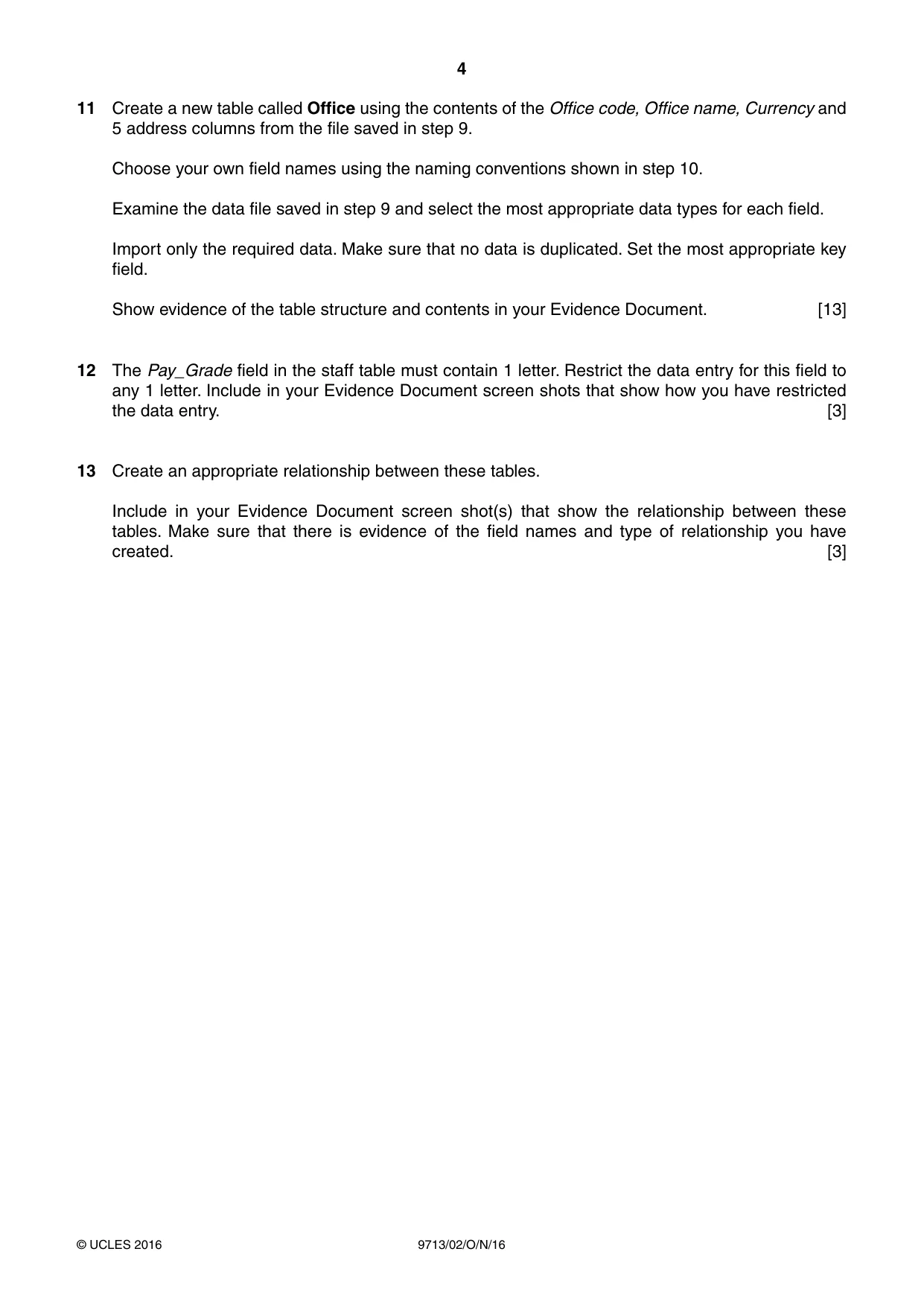 Cambridge A Level Applied Information and Communication Technology 9713 2016 Oct/Nov Paper 2 · Variant 1 question paper, page 4 of 8