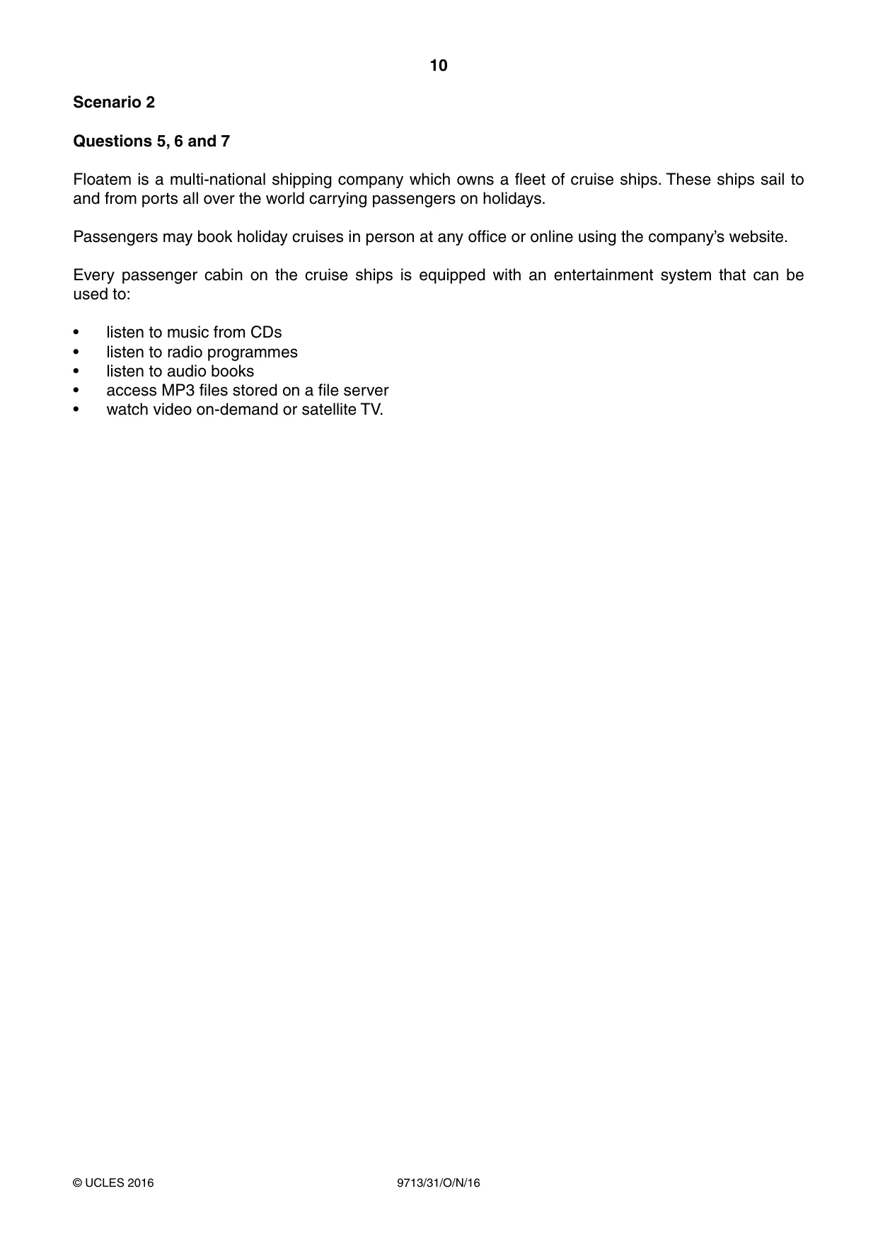 Cambridge A Level Applied Information and Communication Technology 9713 2016 Oct/Nov Paper 3 · Variant 1 question paper, page 10 of 16