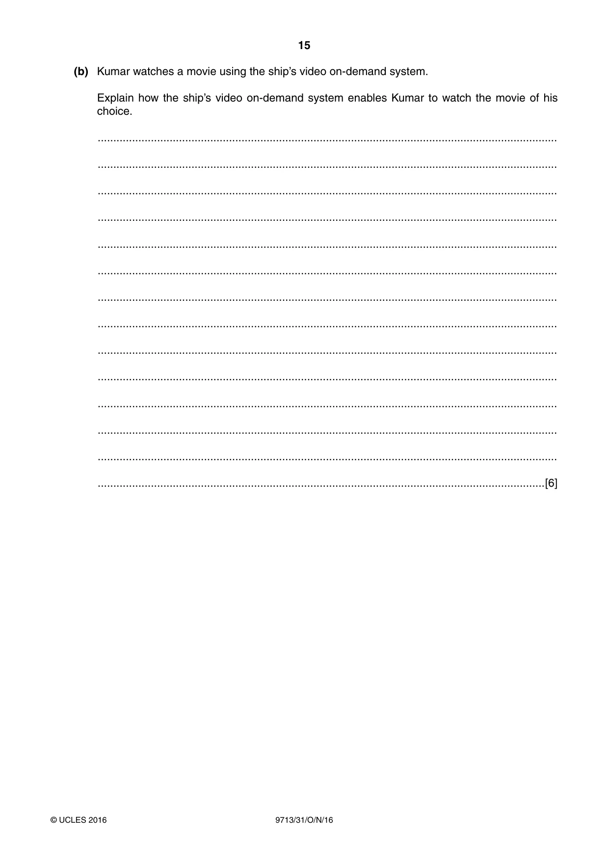 Cambridge A Level Applied Information and Communication Technology 9713 2016 Oct/Nov Paper 3 · Variant 1 question paper, page 15 of 16