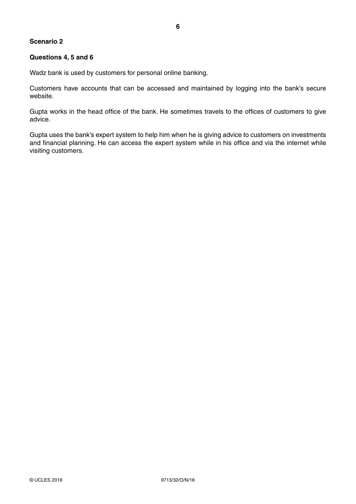 Cambridge A Level Applied Information and Communication Technology 9713 2016 Oct/Nov Paper 3 · Variant 2 question paper, page 6 of 20