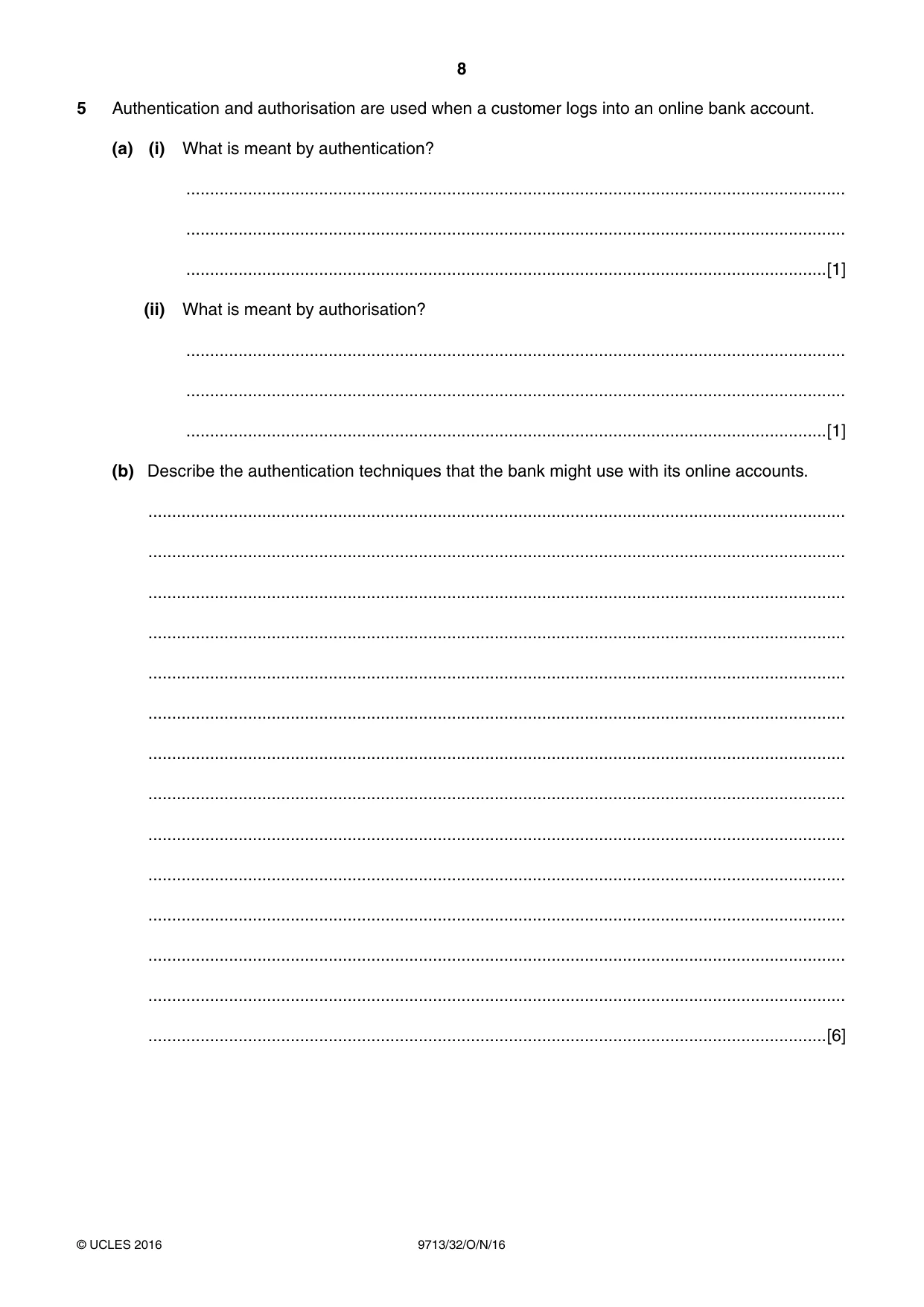 Cambridge A Level Applied Information and Communication Technology 9713 2016 Oct/Nov Paper 3 · Variant 2 question paper, page 8 of 20