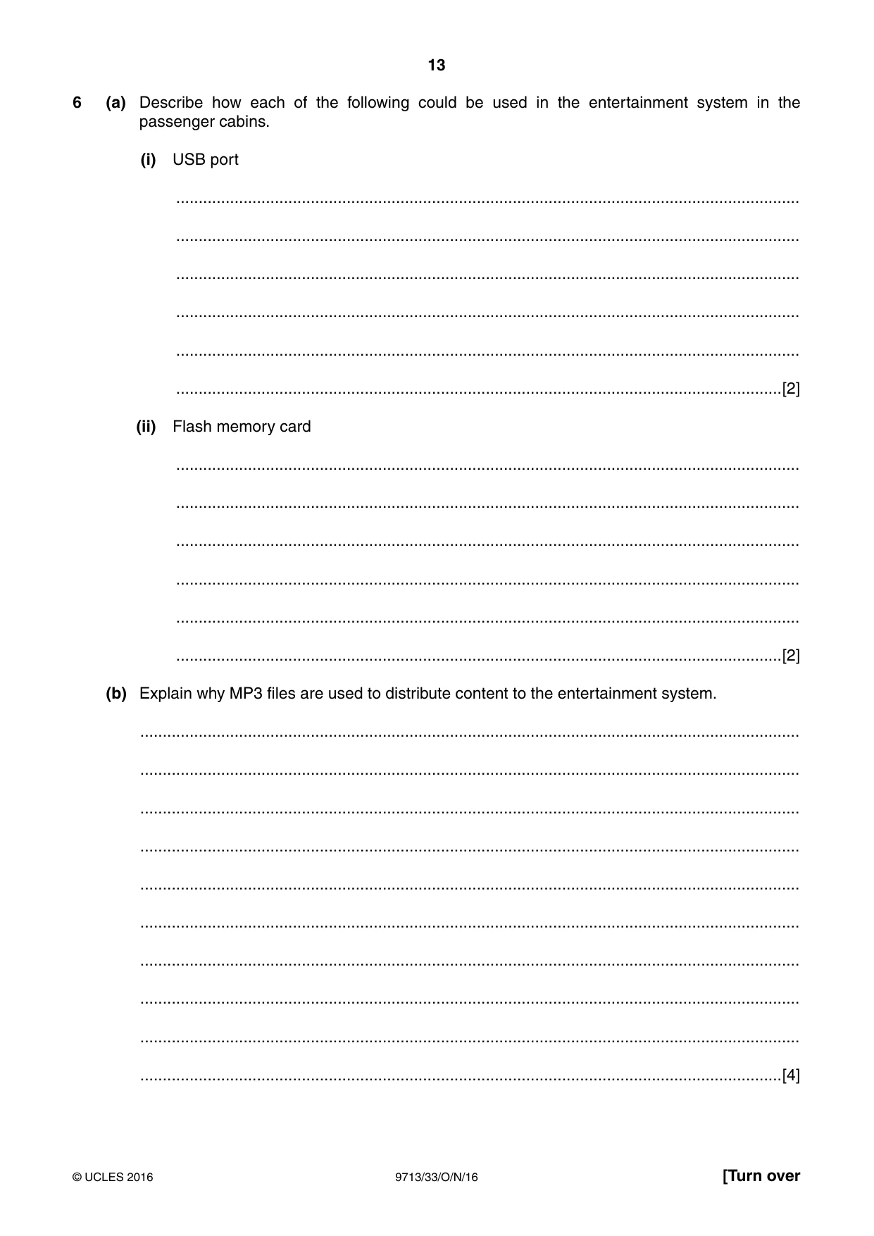 Cambridge A Level Applied Information and Communication Technology 9713 2016 Oct/Nov Paper 3 · Variant 3 question paper, page 13 of 16