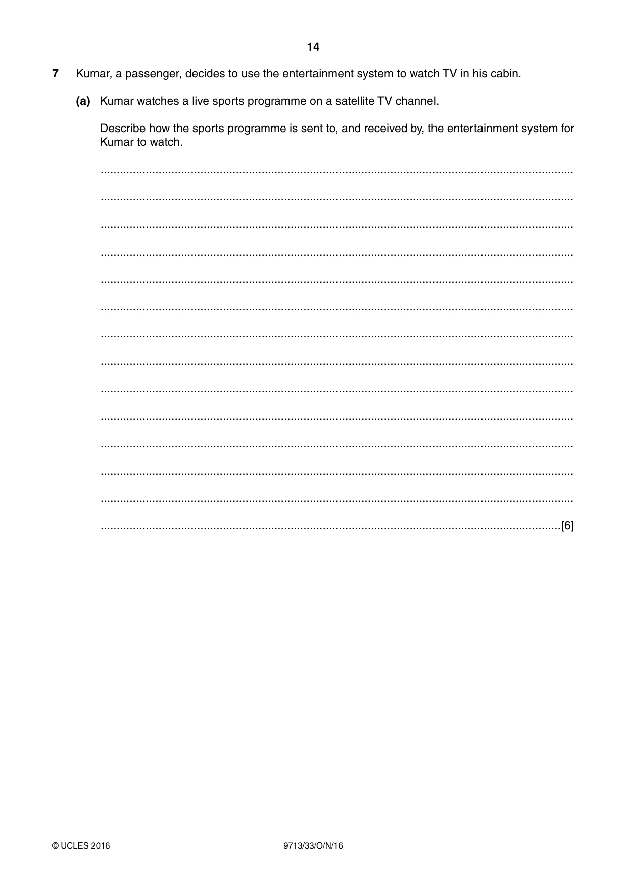Cambridge A Level Applied Information and Communication Technology 9713 2016 Oct/Nov Paper 3 · Variant 3 question paper, page 14 of 16