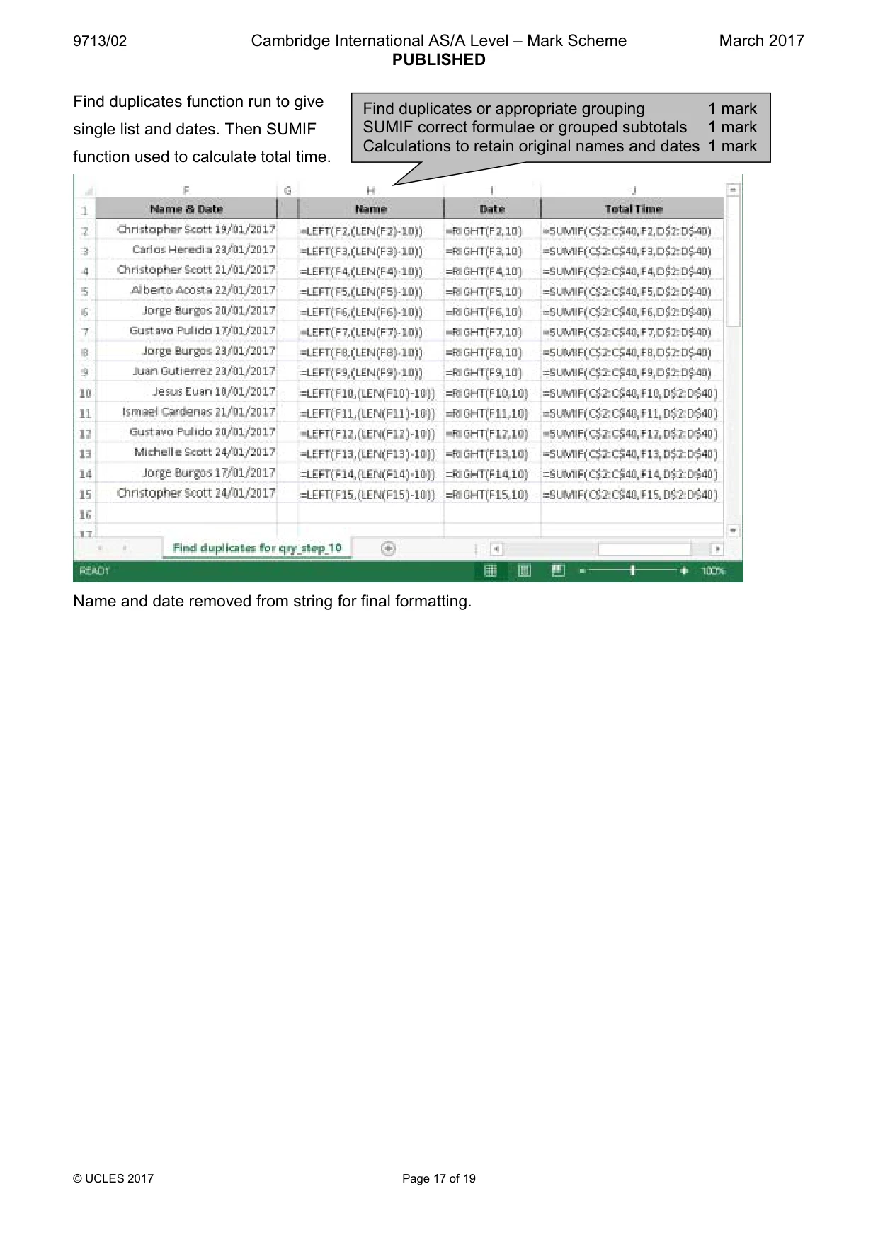 Mark scheme, page 17 of 19